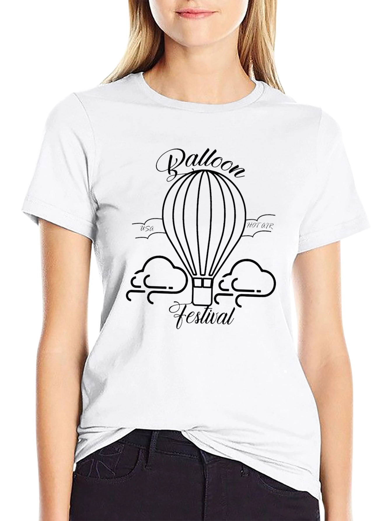 Balloon Festival Graphic Tee - Black Casual Shirt