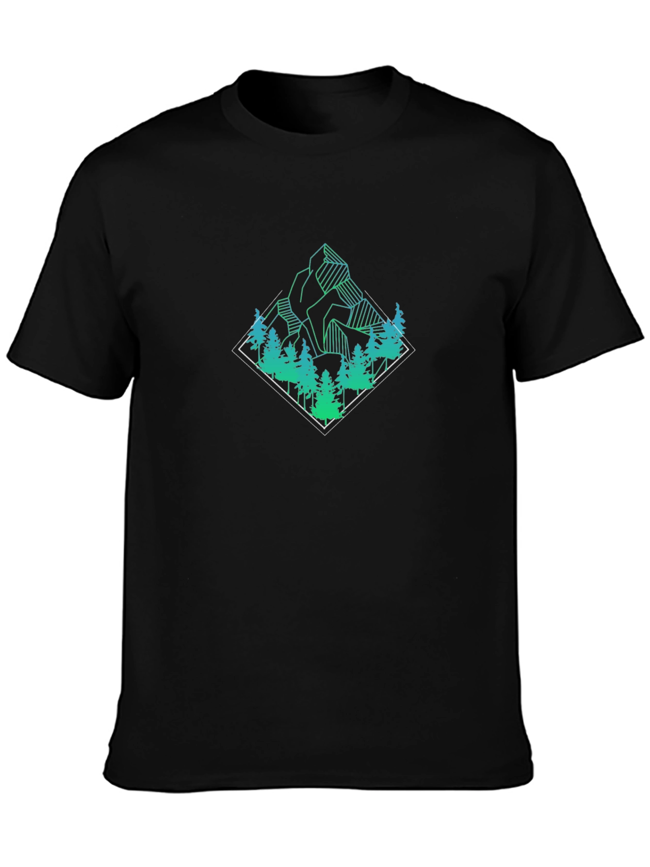 Mountain Forest Graphic Tee - Black