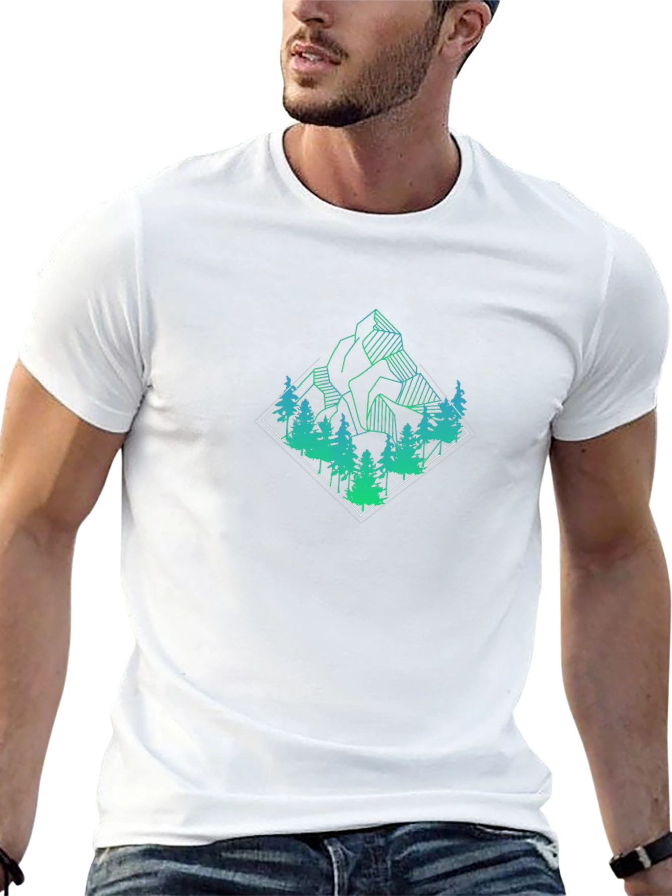 Mountain Forest Graphic Tee - Black