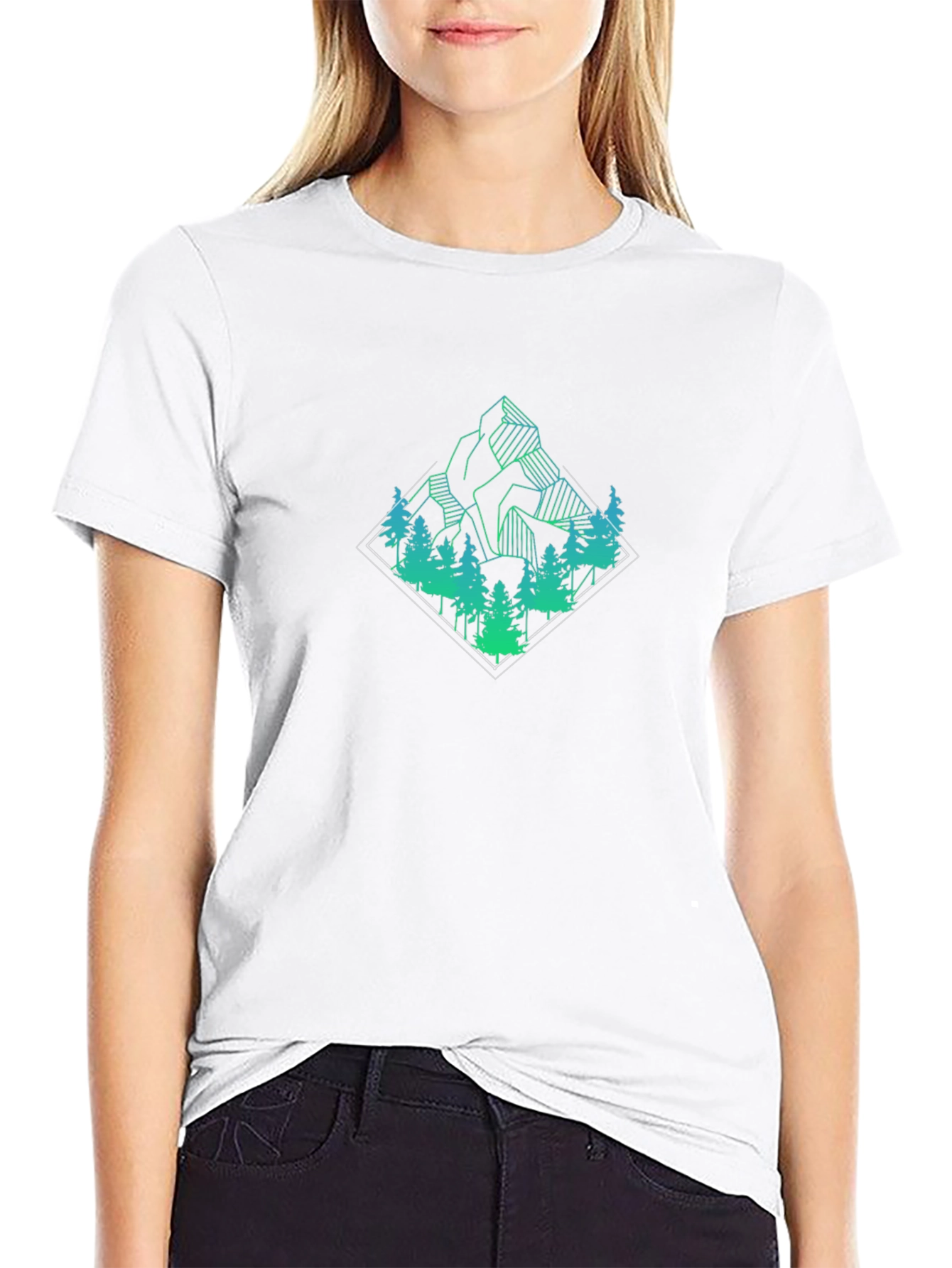 Mountain Forest Graphic Tee - Black