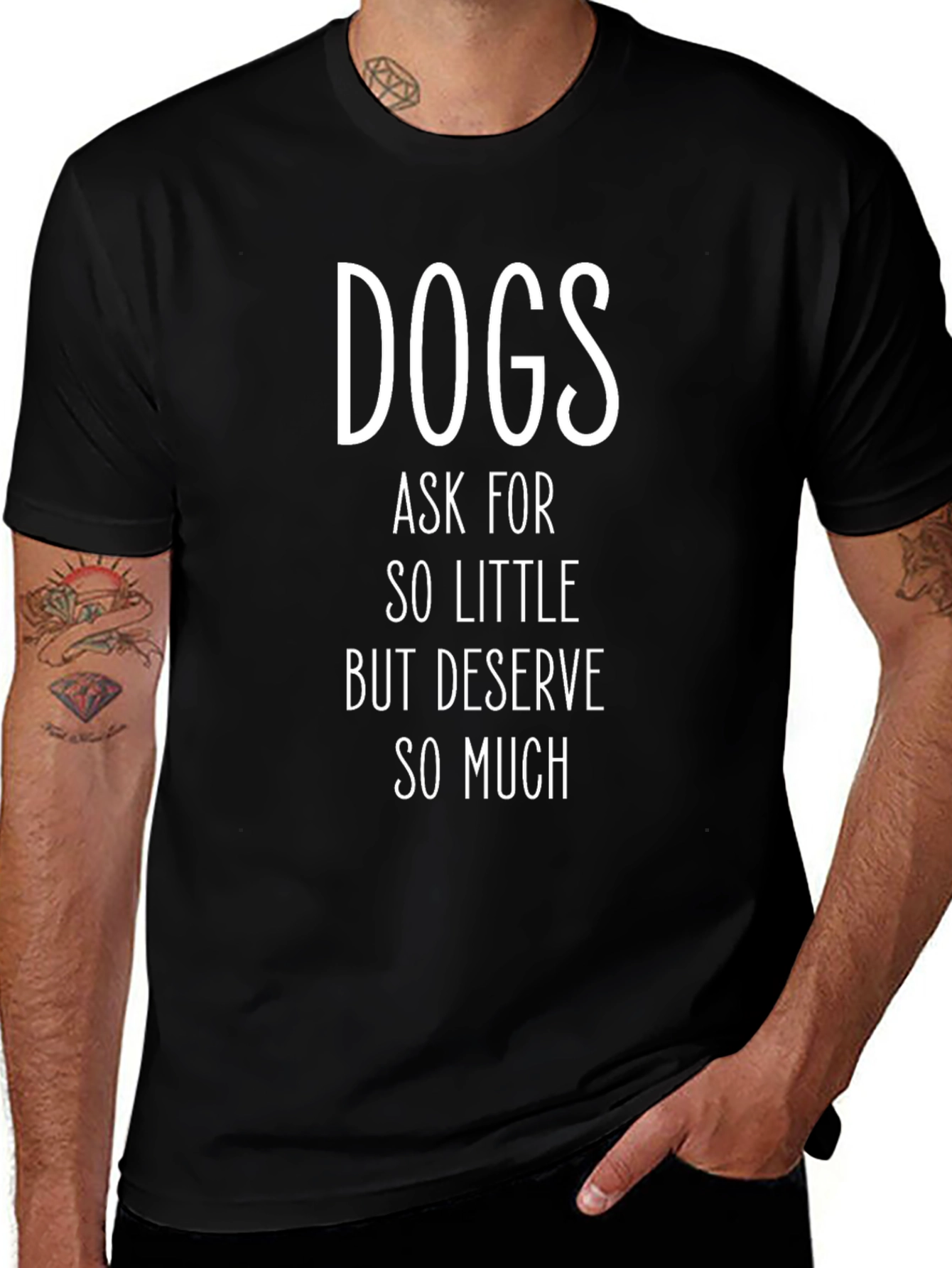 Dogs Deserve So Much Black Graphic T-Shirt
