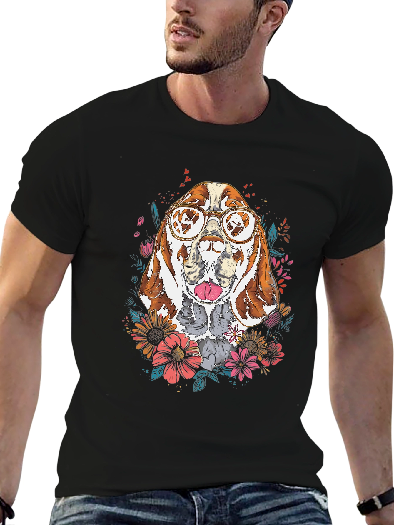 Dog with Glasses Graphic Tee