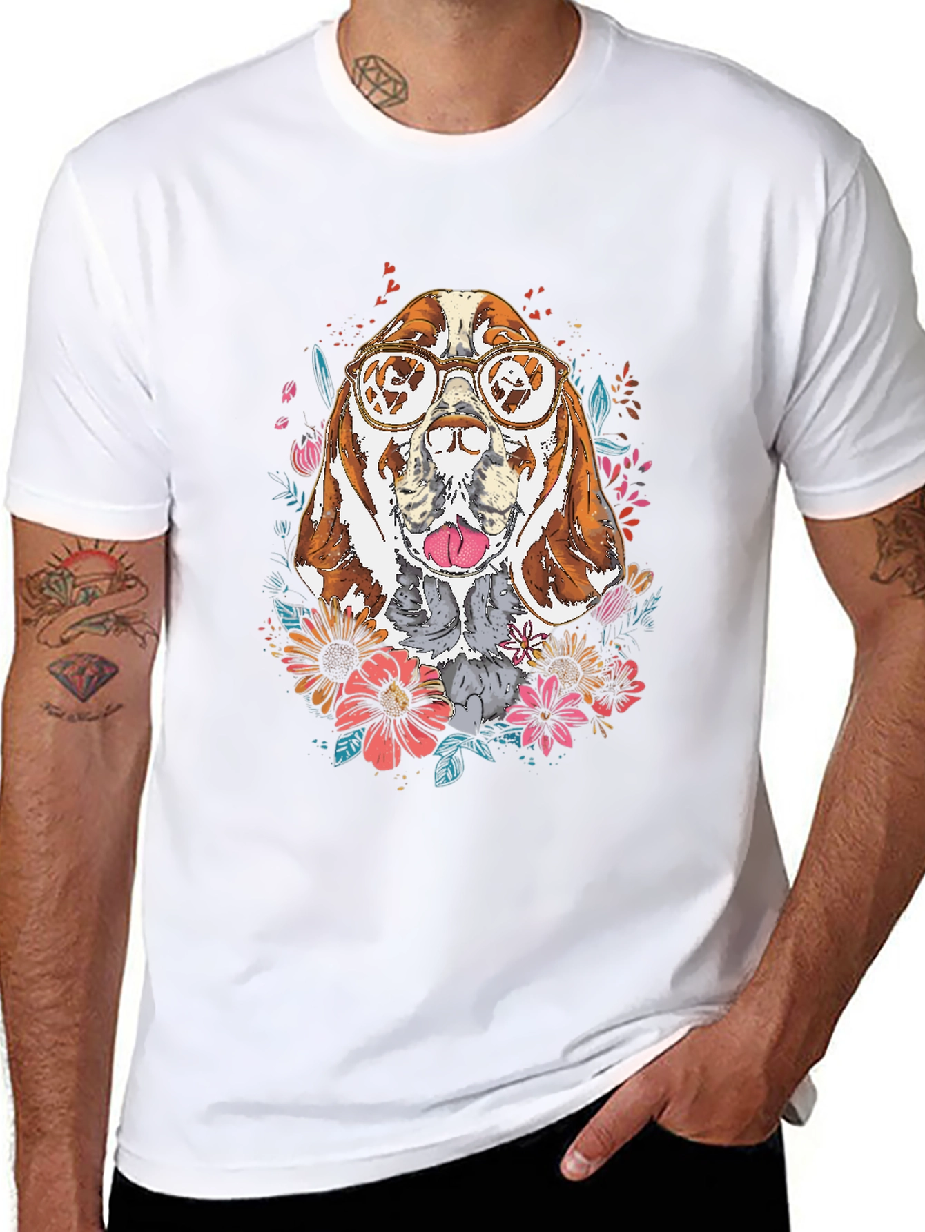 Dog with Glasses Graphic Tee