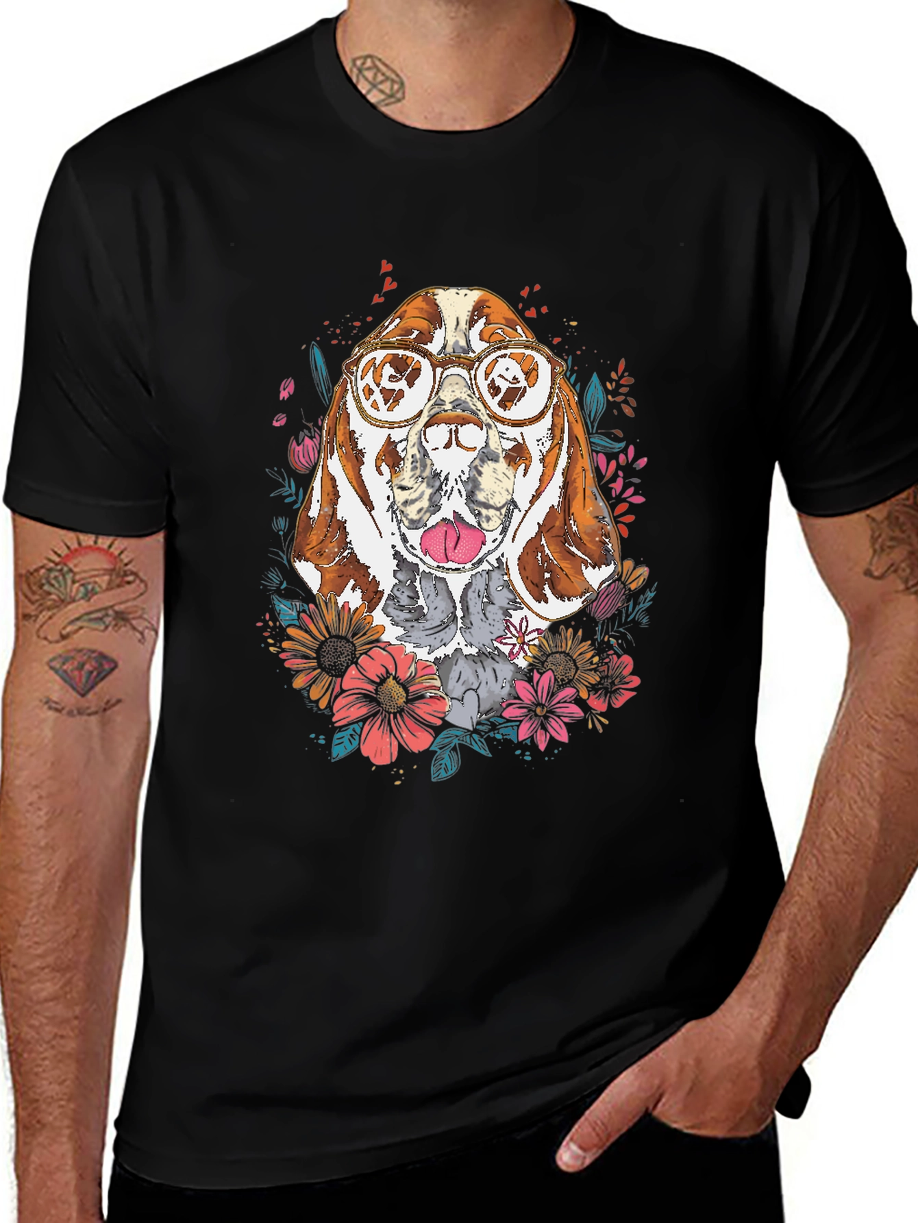 Dog with Glasses Graphic Tee