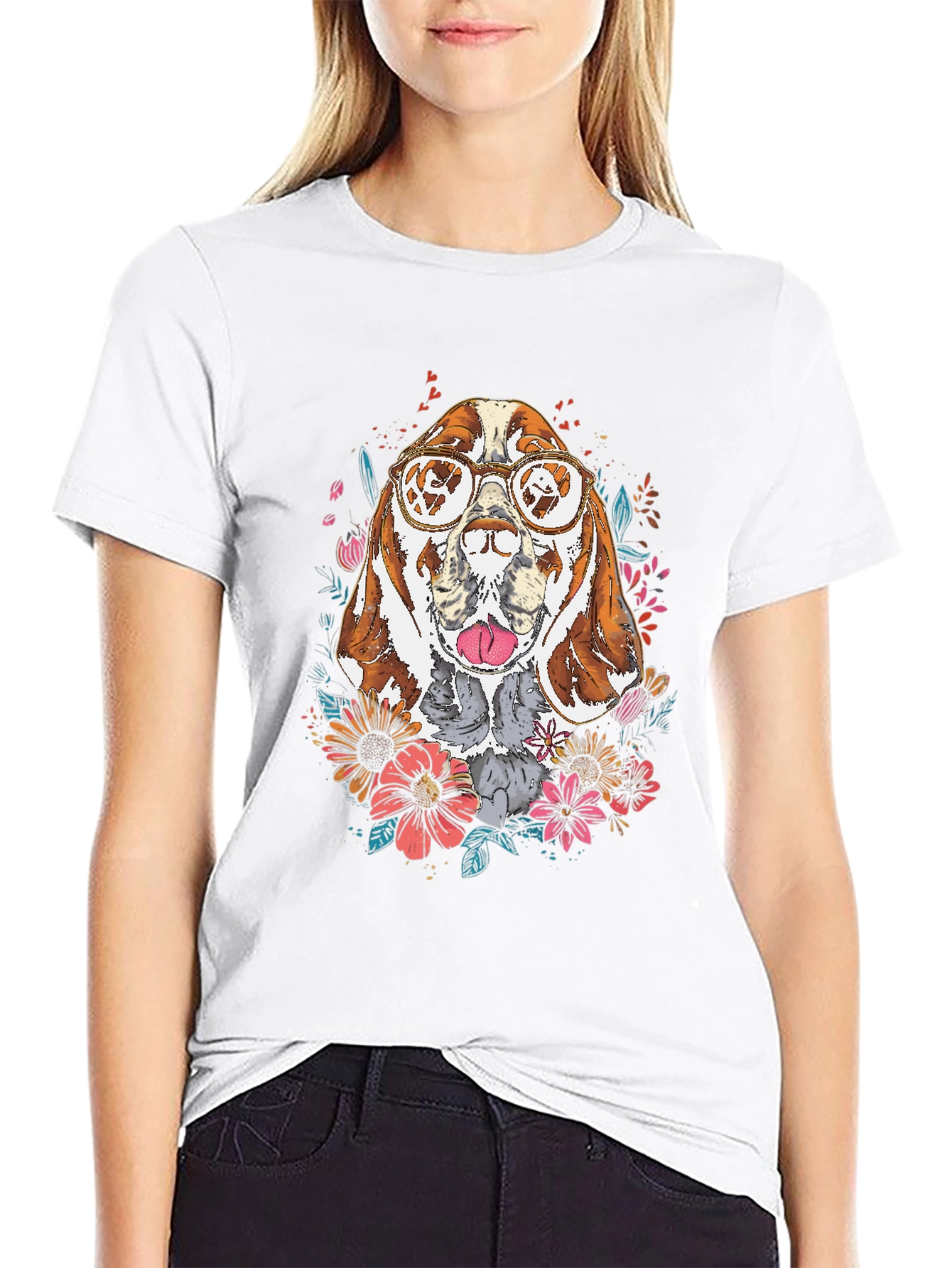 Dog with Glasses Graphic Tee