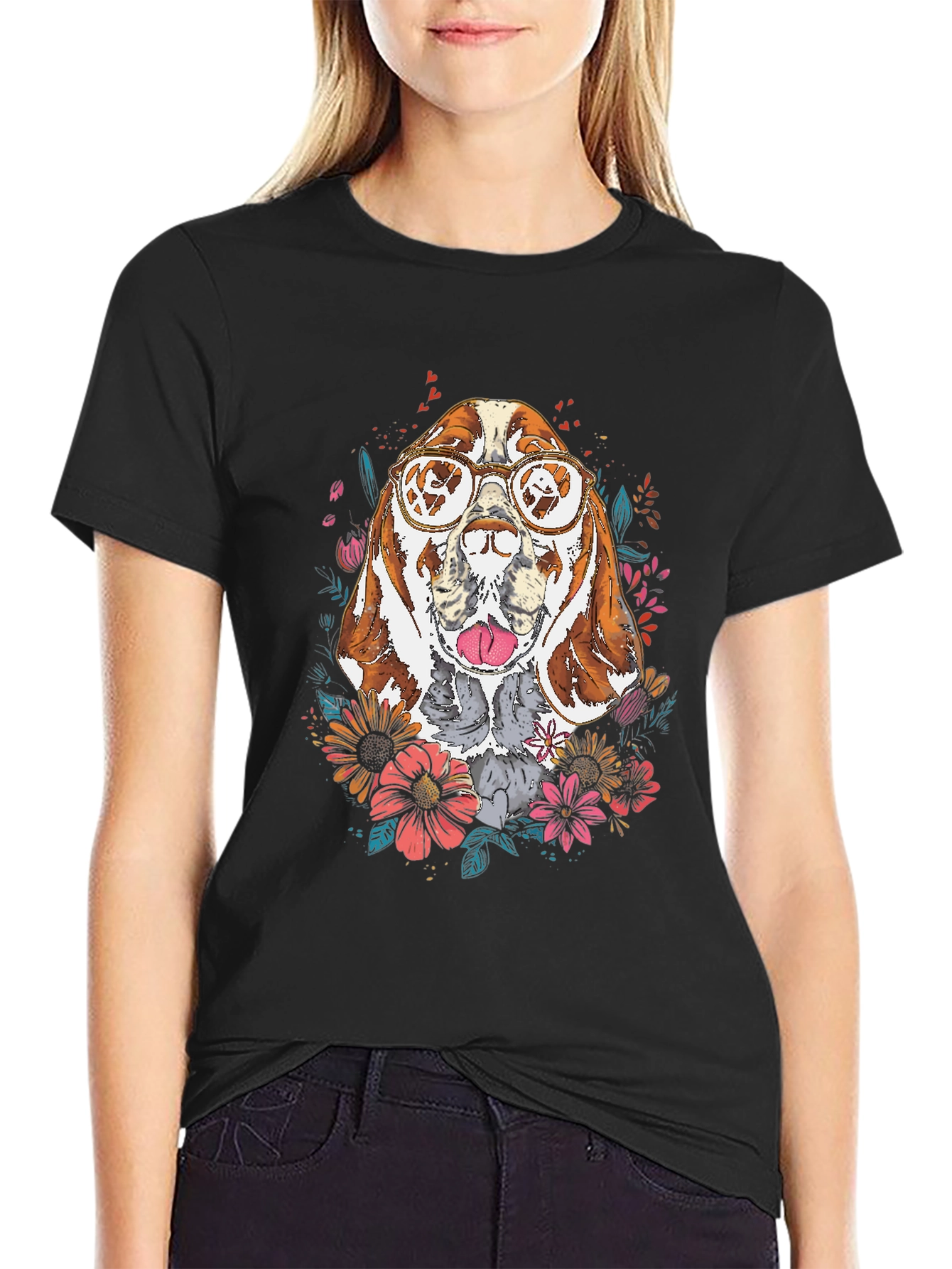 Dog with Glasses Graphic Tee