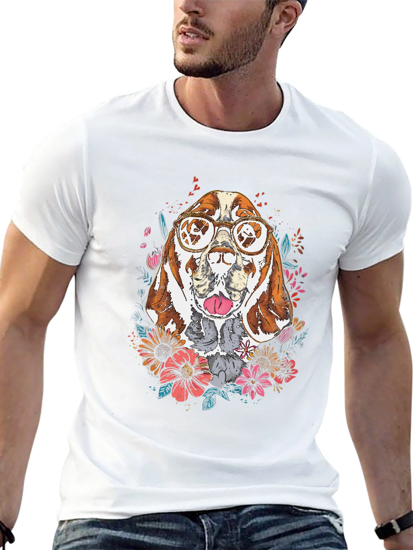 Dog with Glasses Graphic Tee