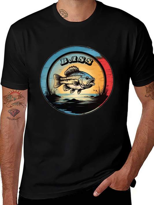 Bass Fishing T-Shirt - Graphic Print Tee