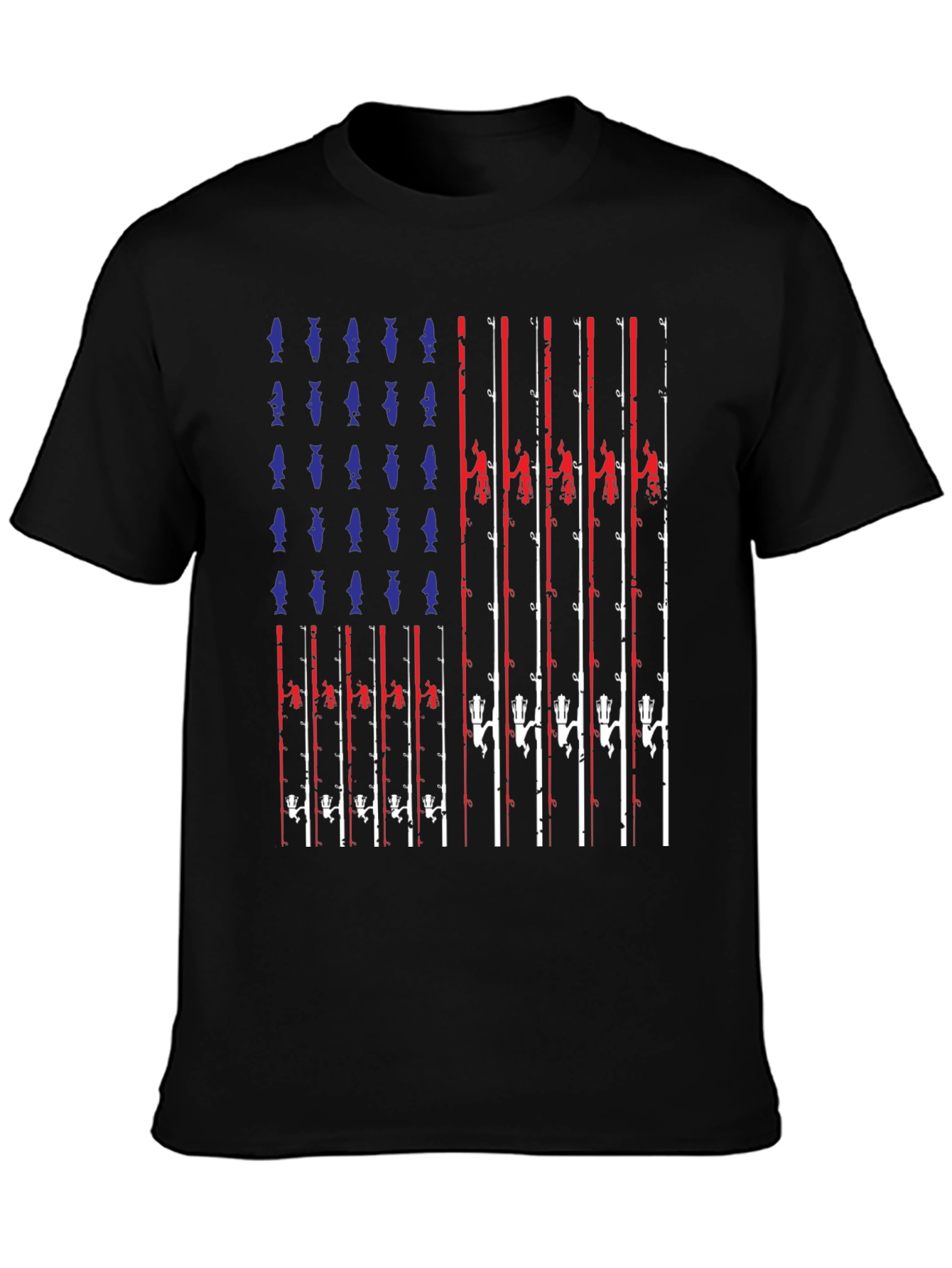 American Flag Fishing T-Shirt - Patriotic Angler