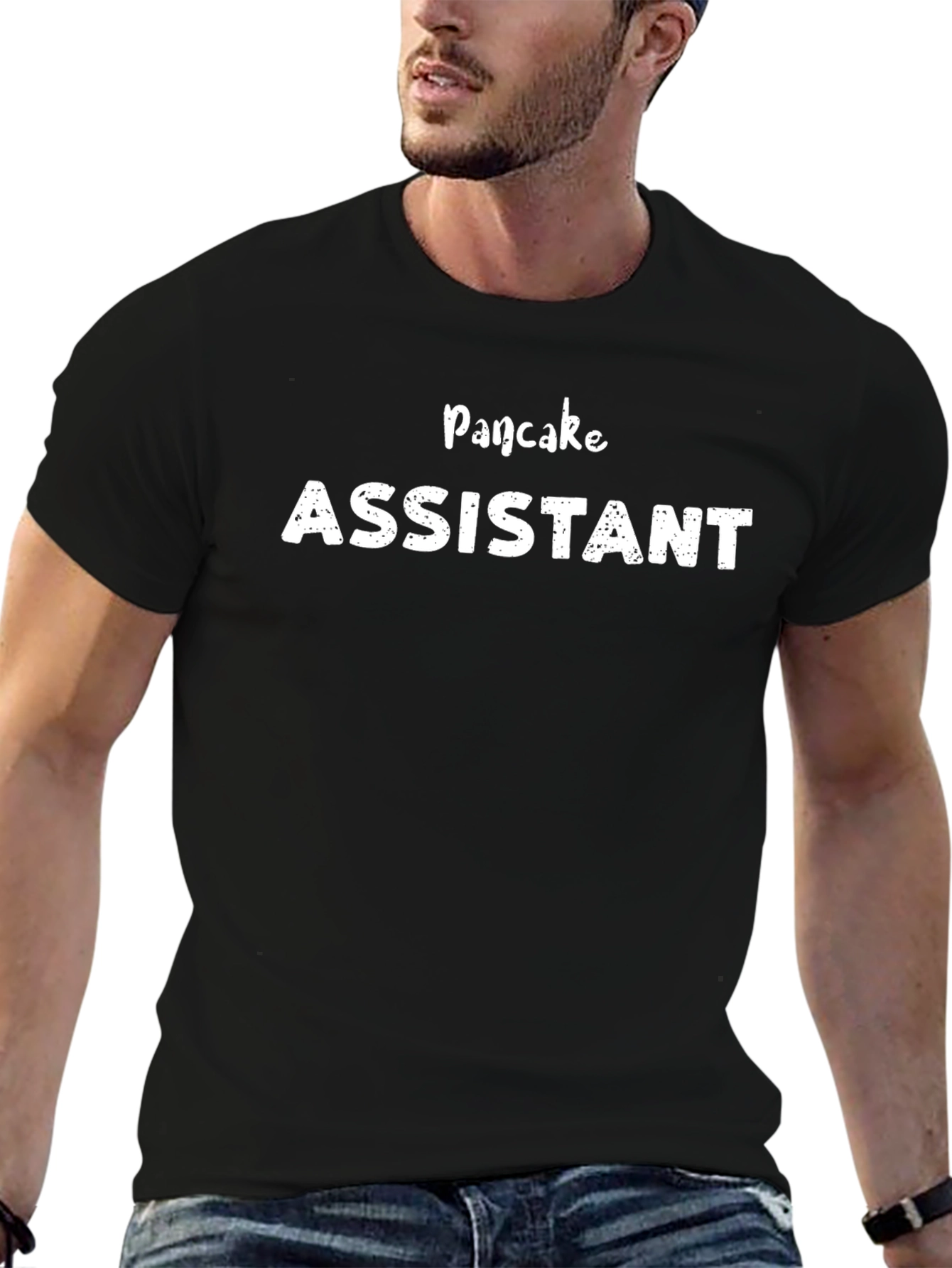 Pancake Assistant Black Graphic T-Shirt