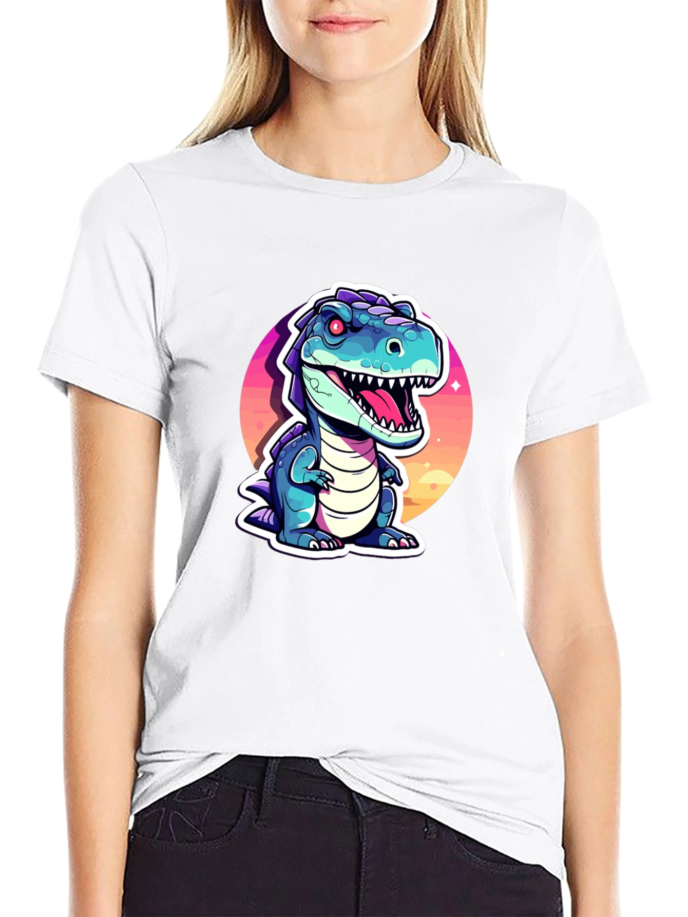 Cartoon Dinosaur Graphic Tee