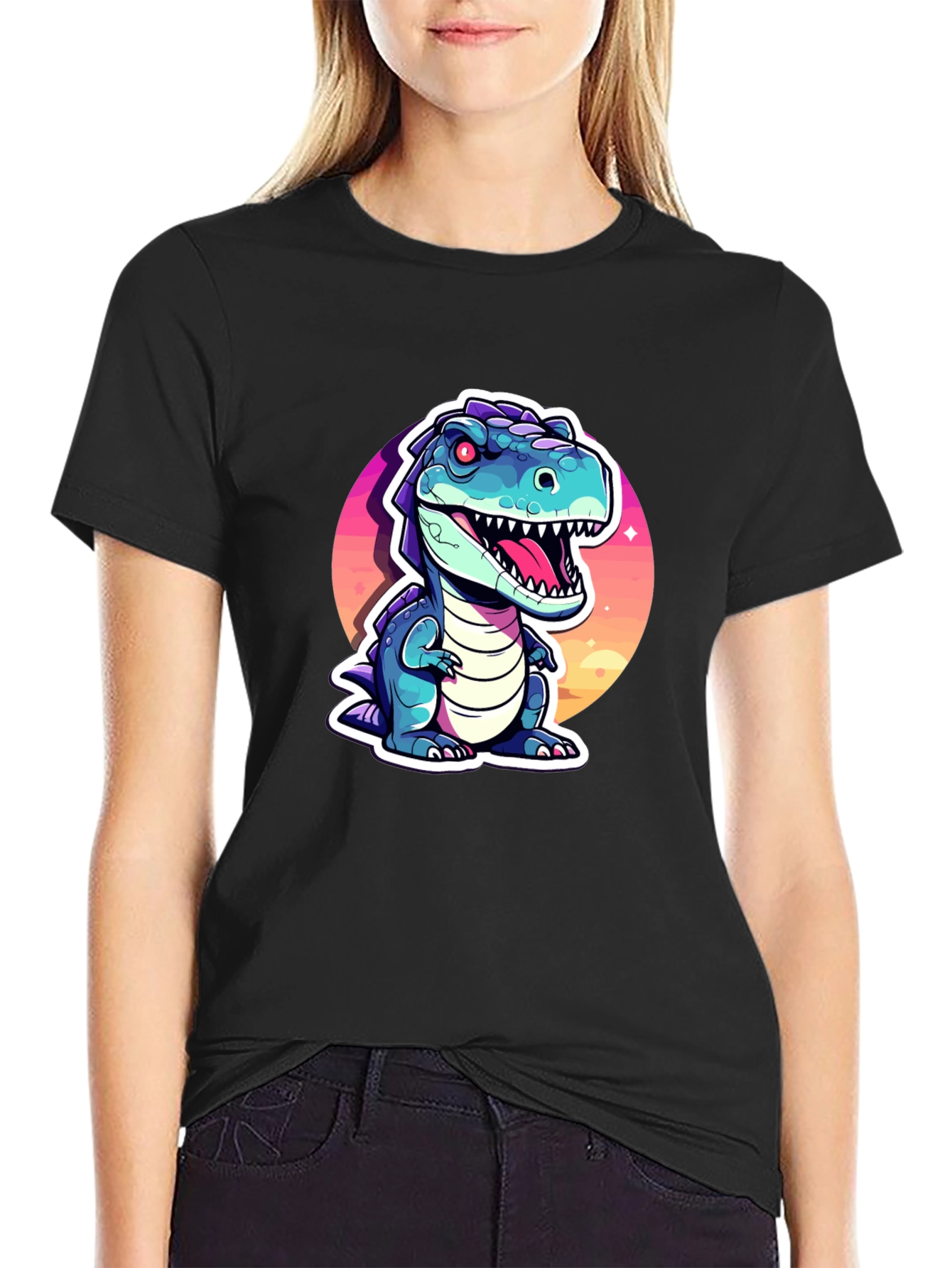 Cartoon Dinosaur Graphic Tee