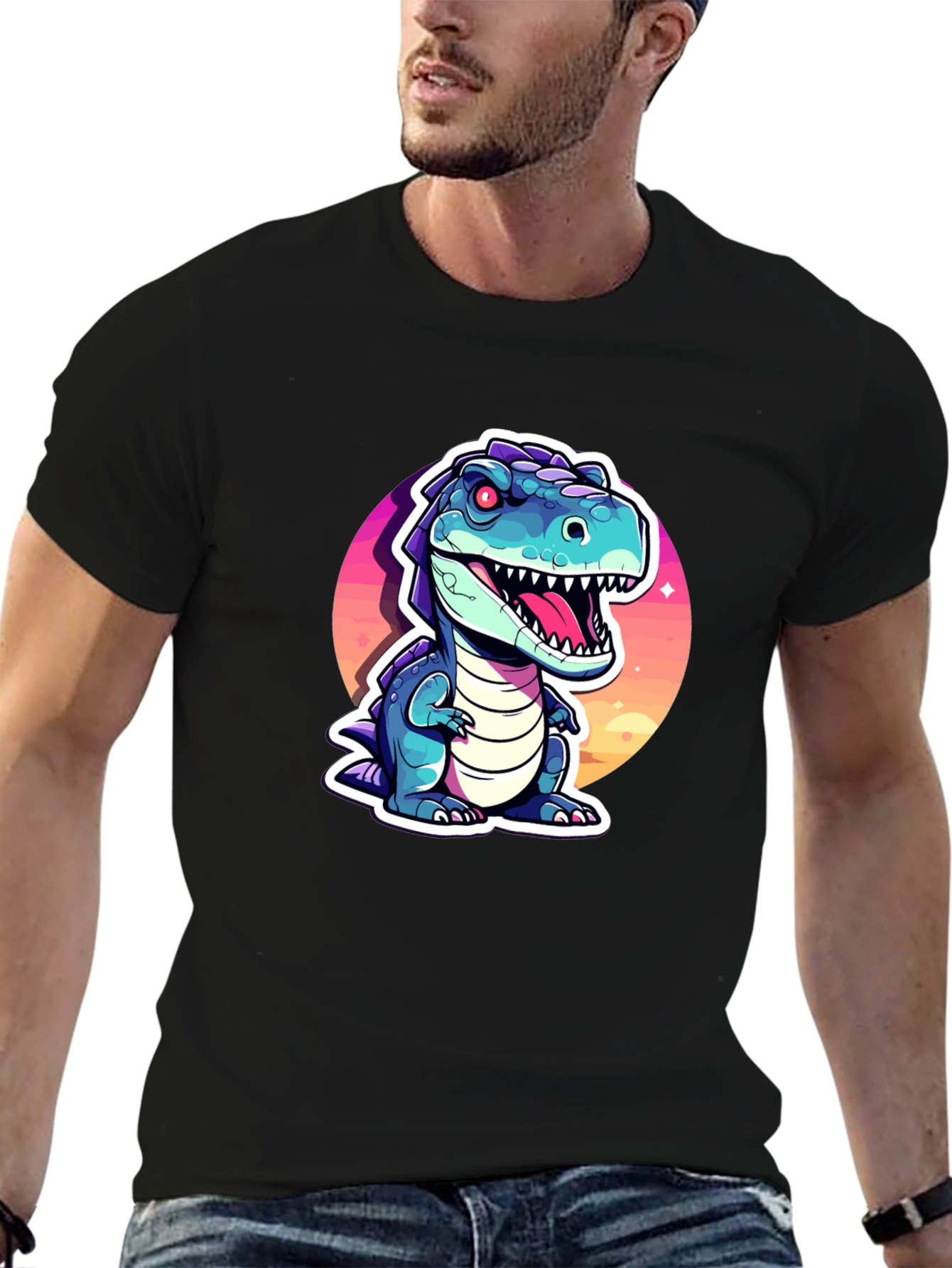 Cartoon Dinosaur Graphic Tee
