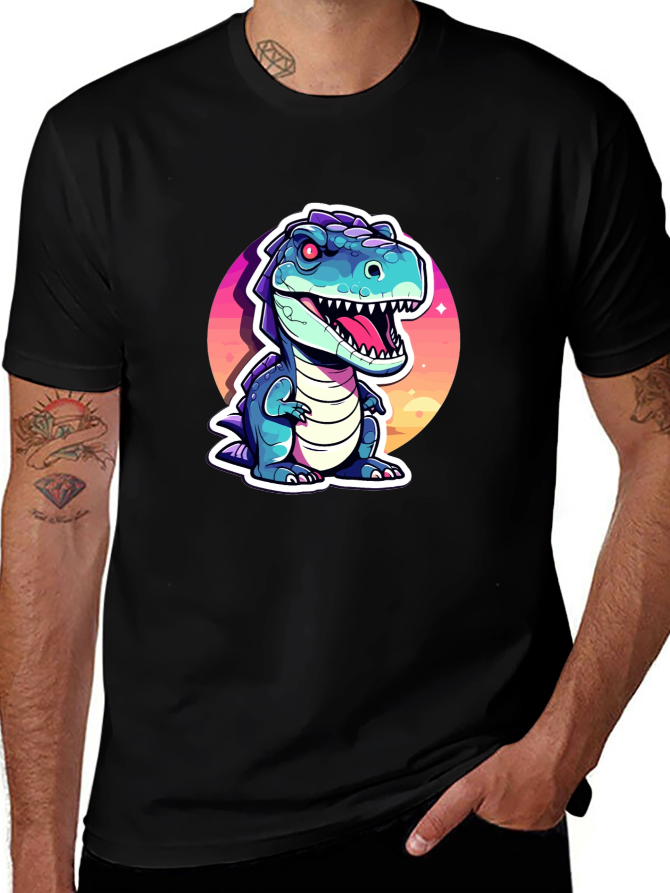 Cartoon Dinosaur Graphic Tee
