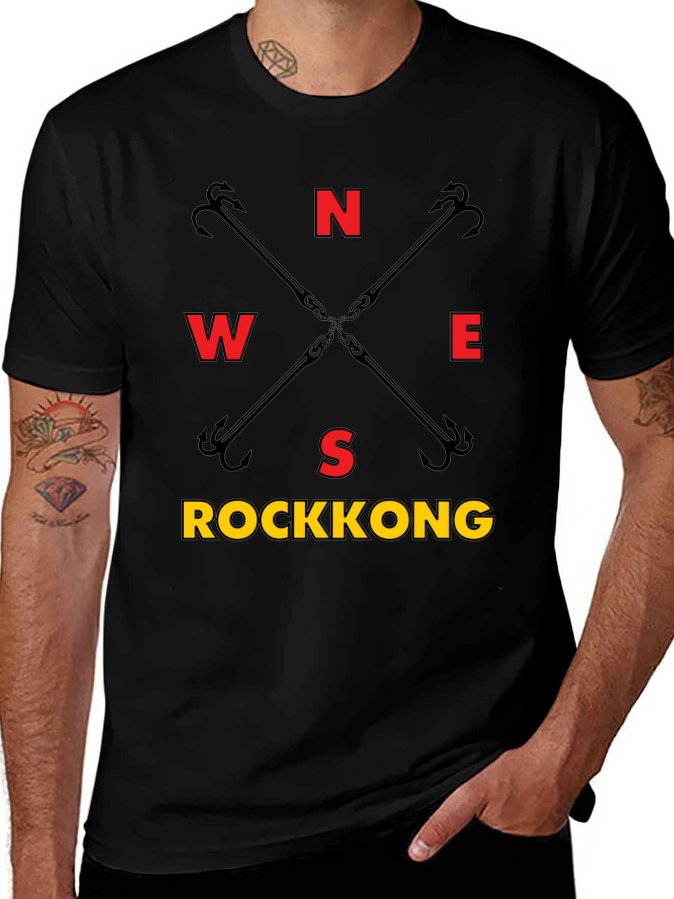 Rockkong Compass Black T-Shirt