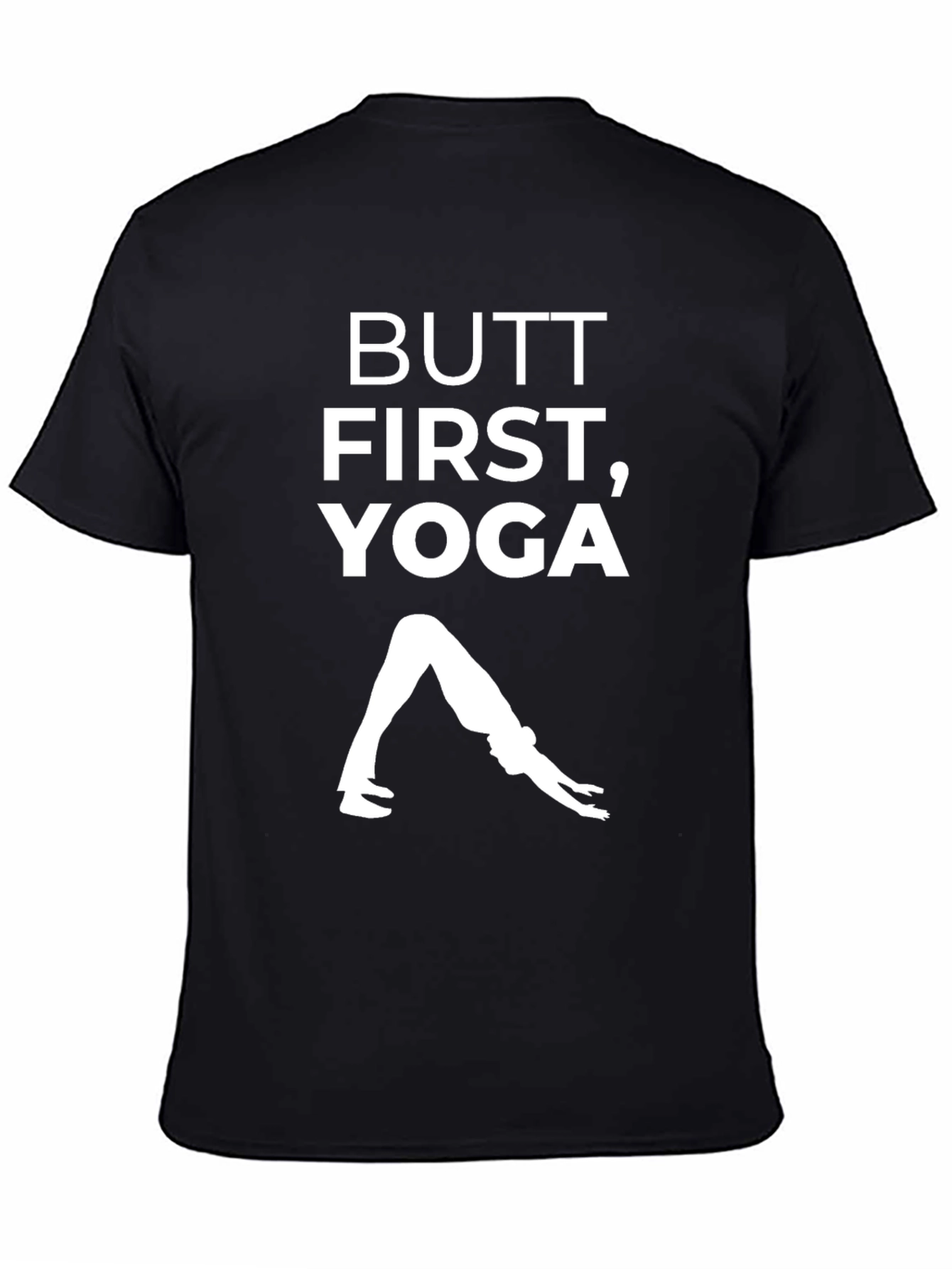 Butt First Yoga Graphic Tee - Mens Black T-Shirt