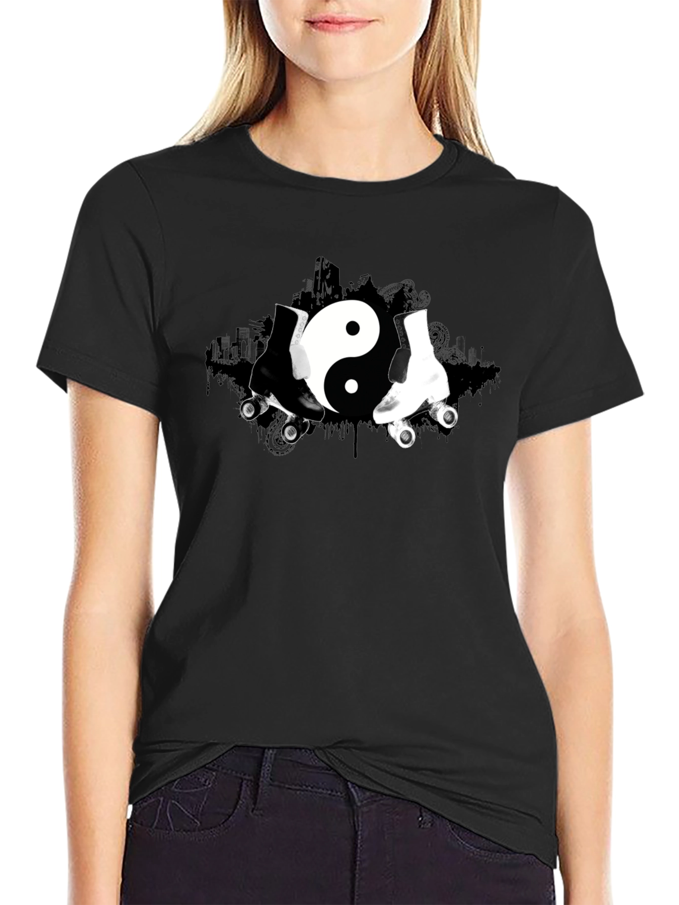 Yin Yang Roller Skate Graphic Tee