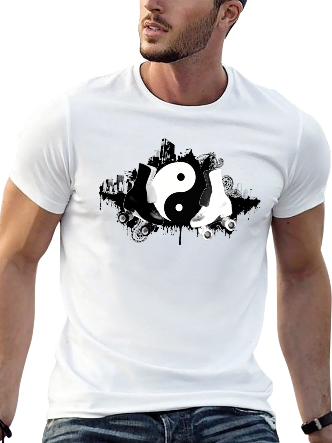 Yin Yang Roller Skate Graphic Tee
