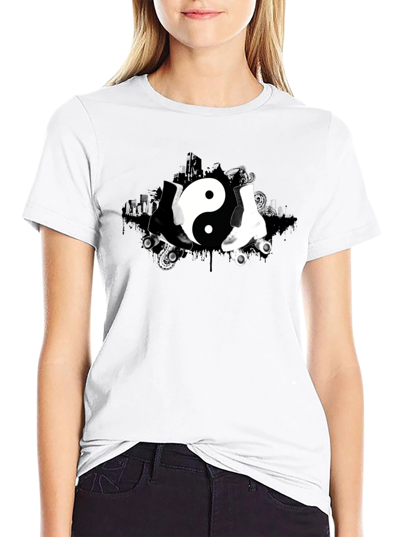 Yin Yang Roller Skate Graphic Tee