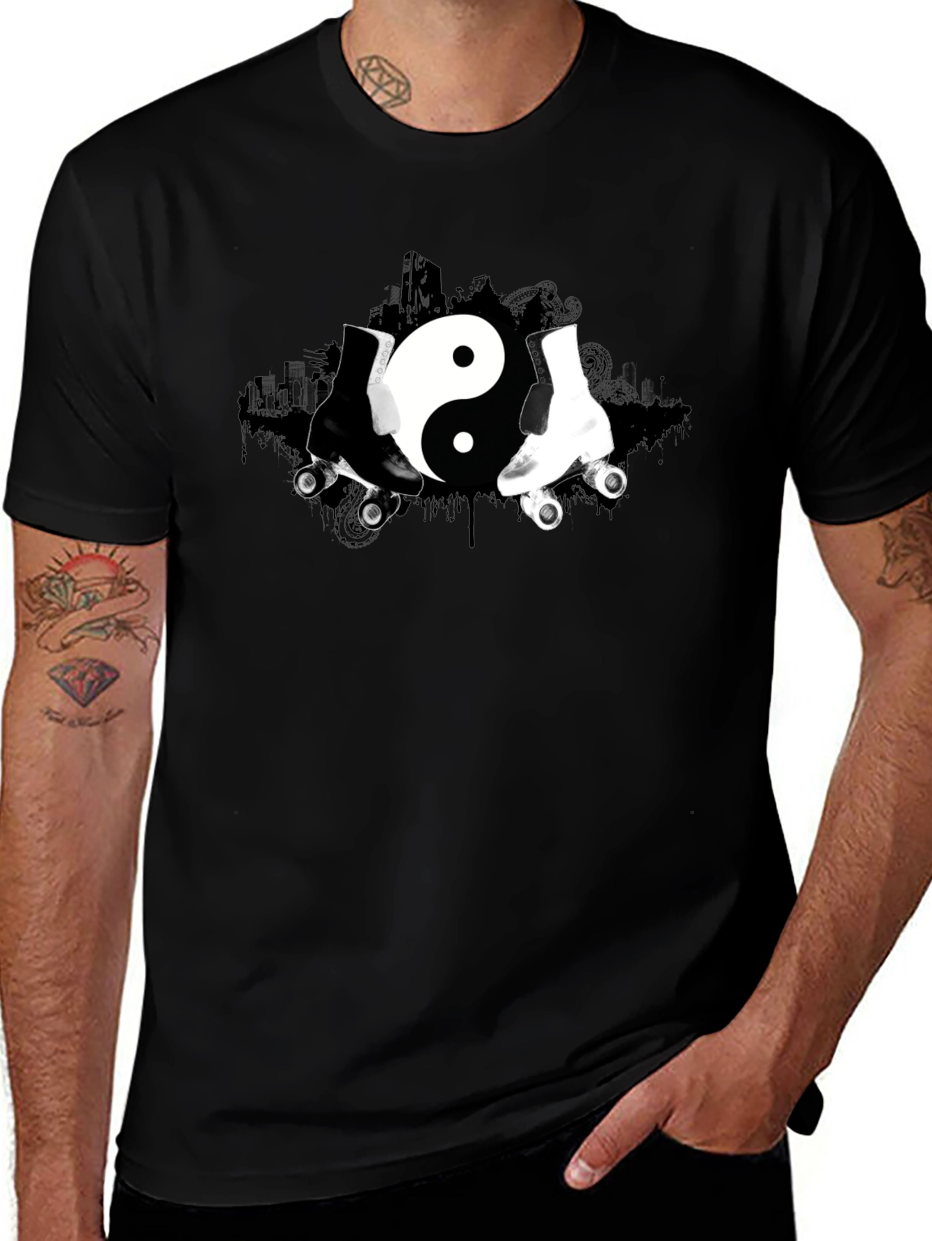 Yin Yang Roller Skate Graphic Tee