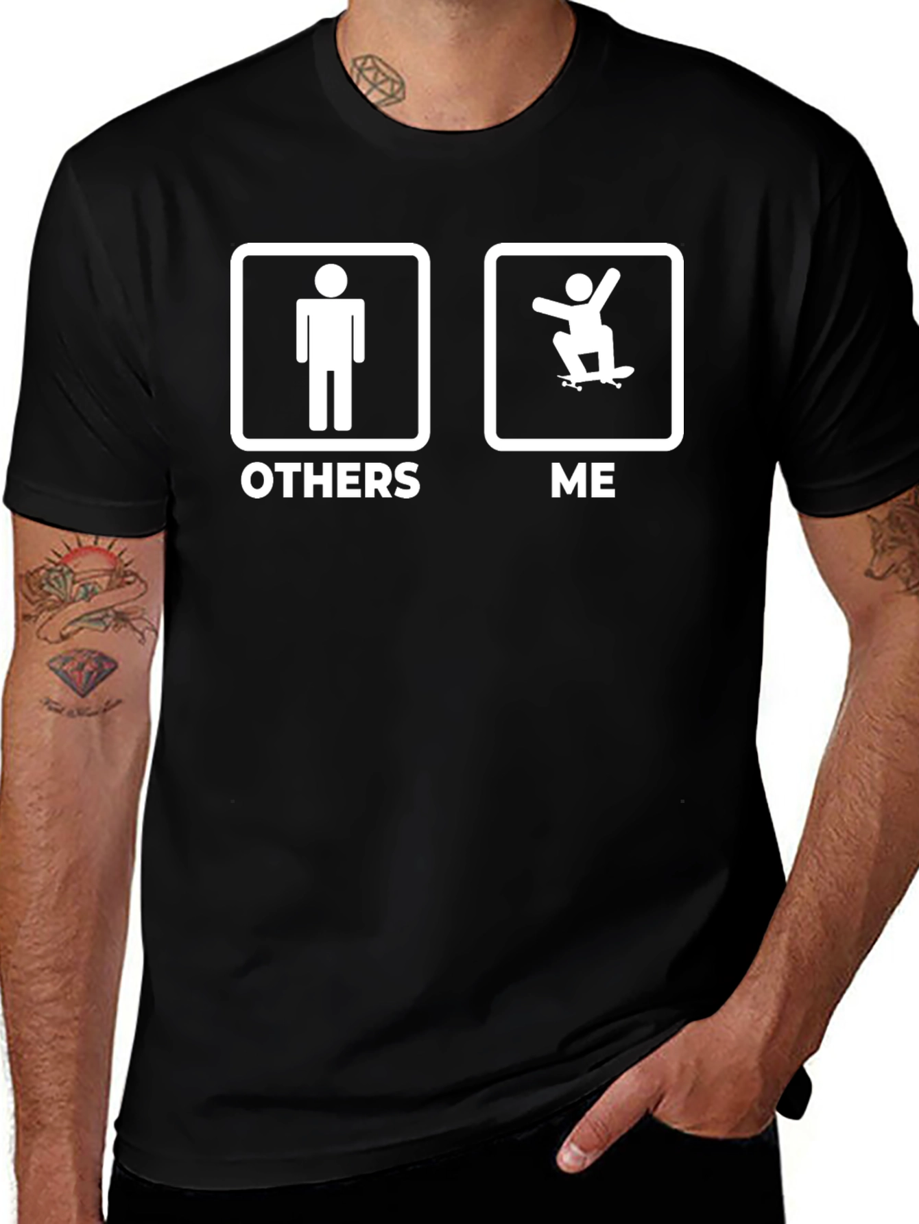Funny Skateboarder T-Shirt - Others vs Me Graphic Tee