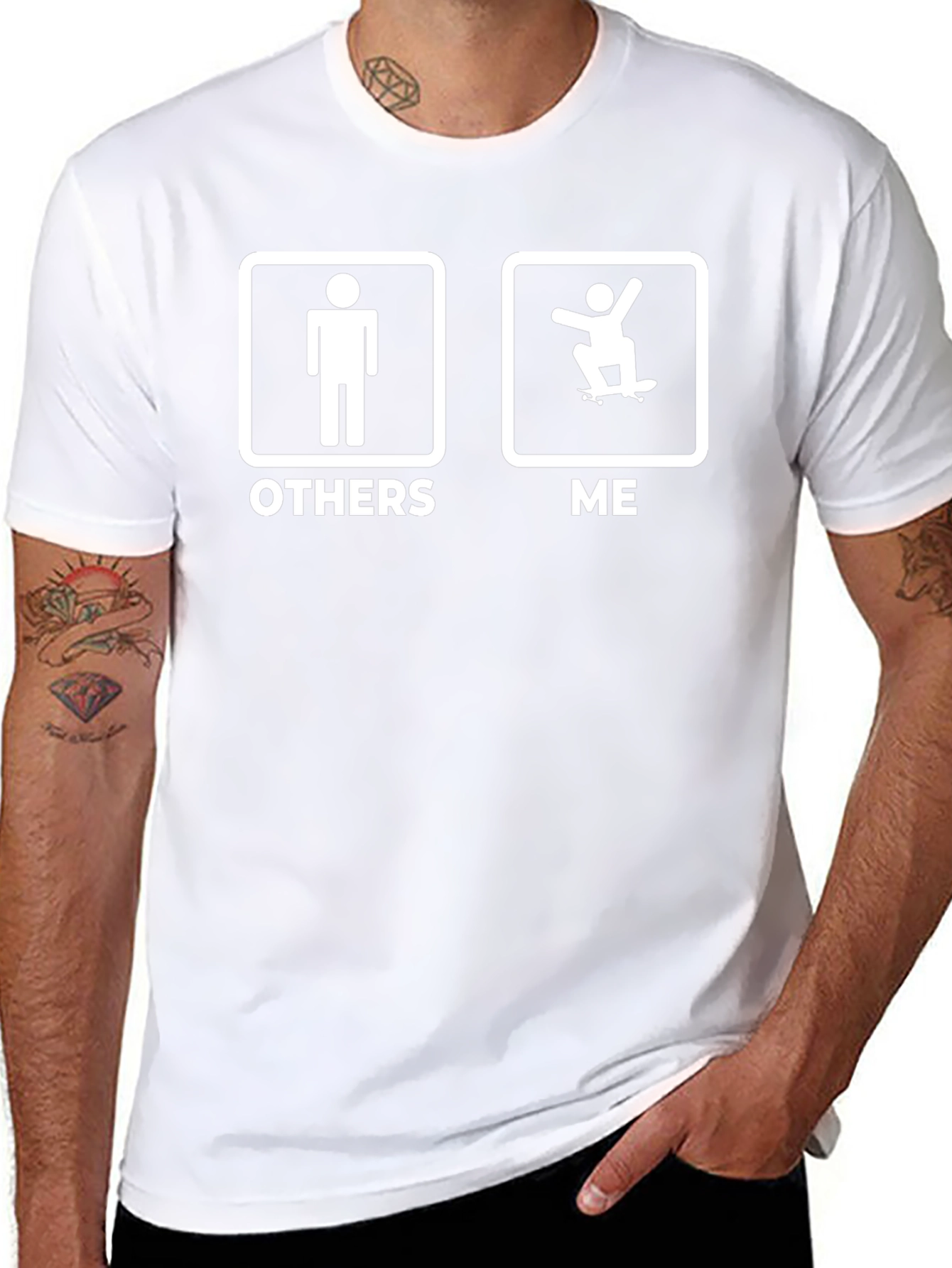 Funny Skateboarder T-Shirt - Others vs Me Graphic Tee