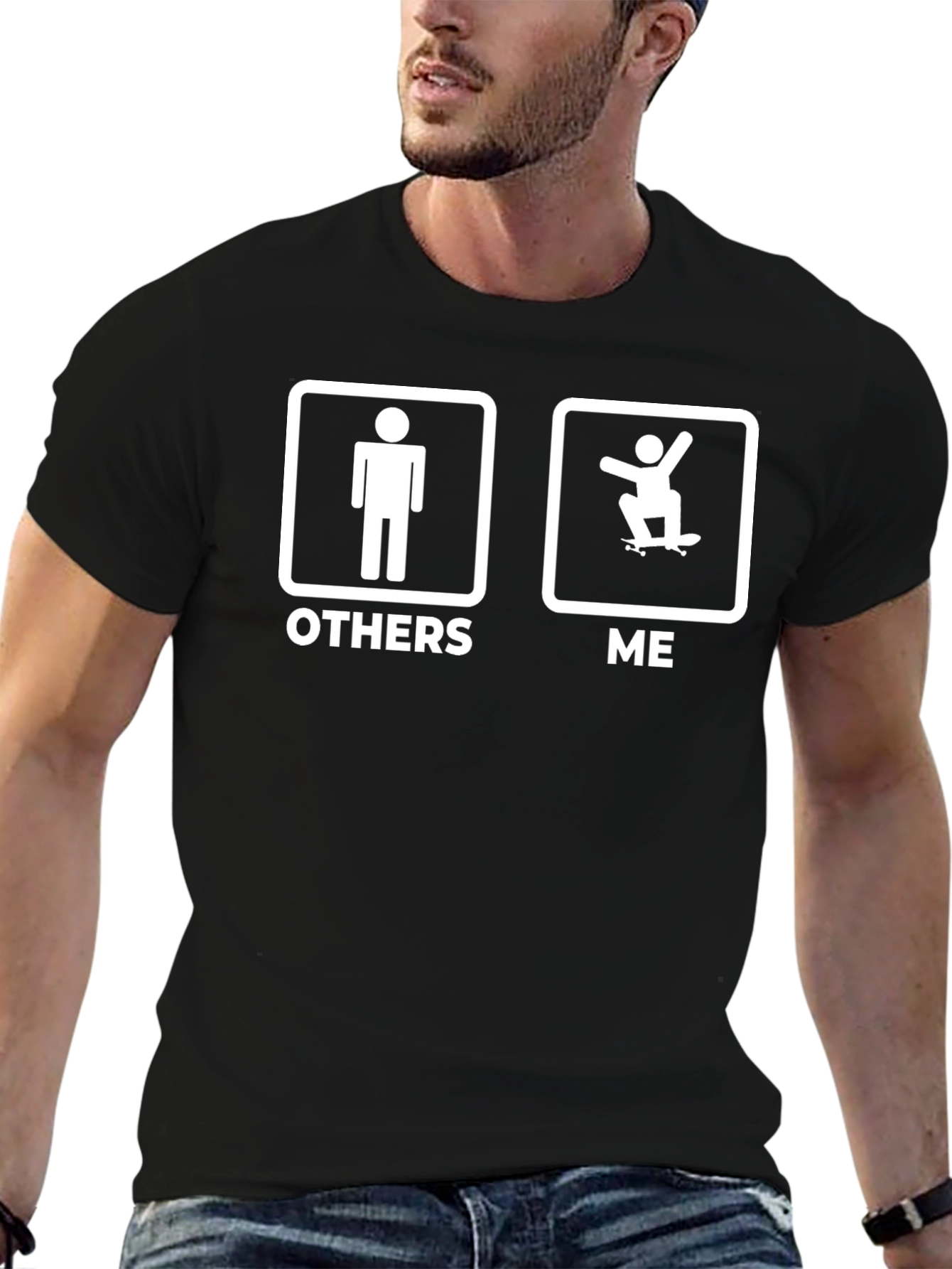 Funny Skateboarder T-Shirt - Others vs Me Graphic Tee
