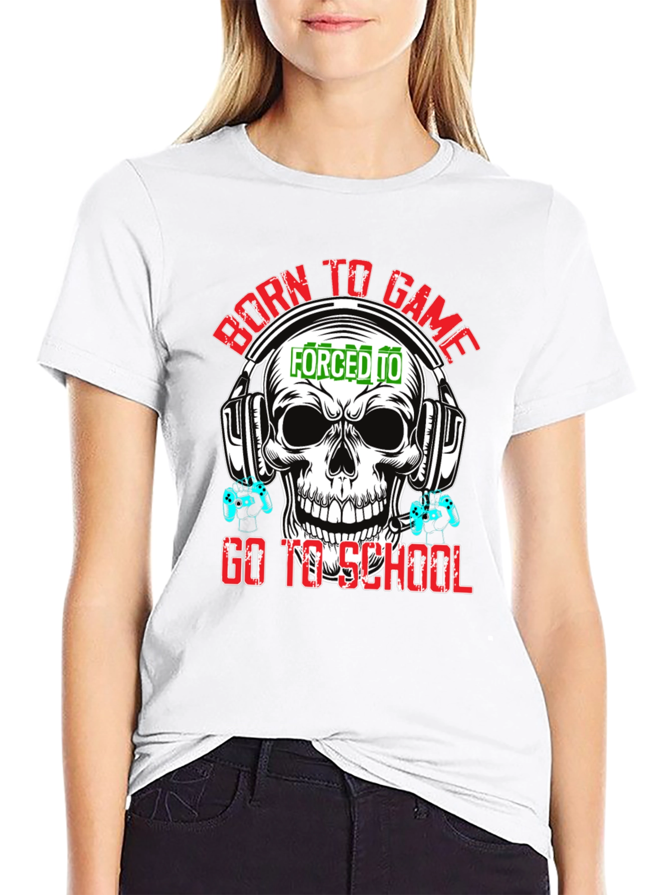 Born To Game Skull Graphic Tee