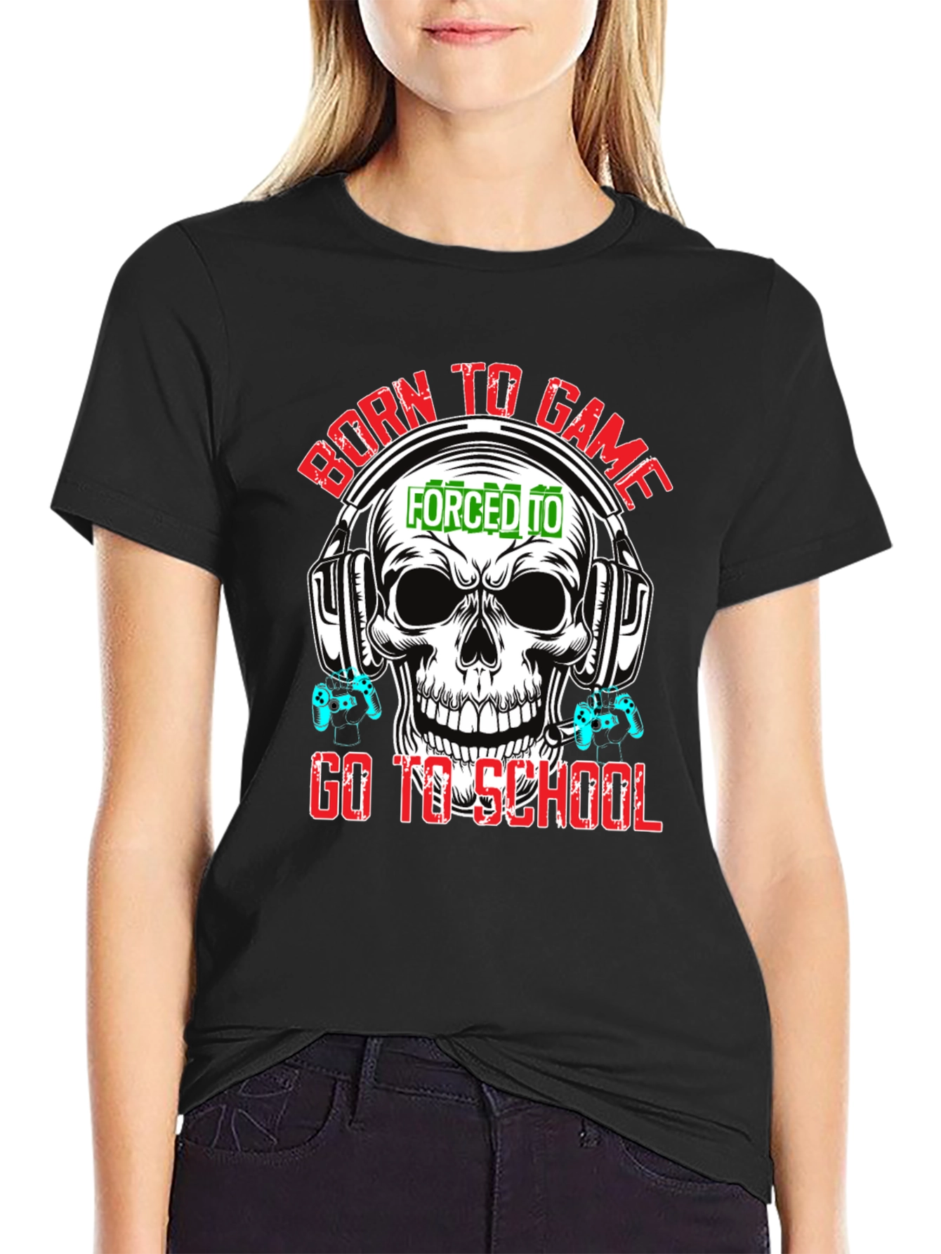 Born To Game Skull Graphic Tee