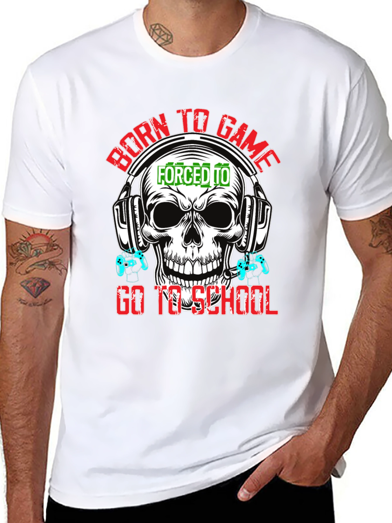 Born To Game Skull Graphic Tee