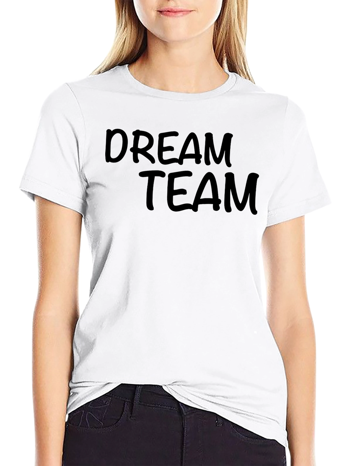 Dream Team Black Cotton Graphic Tee