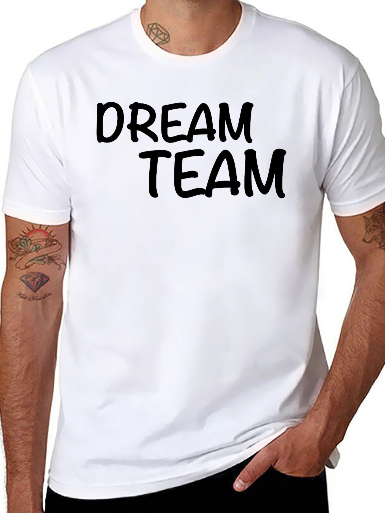 Dream Team Black Cotton Graphic Tee
