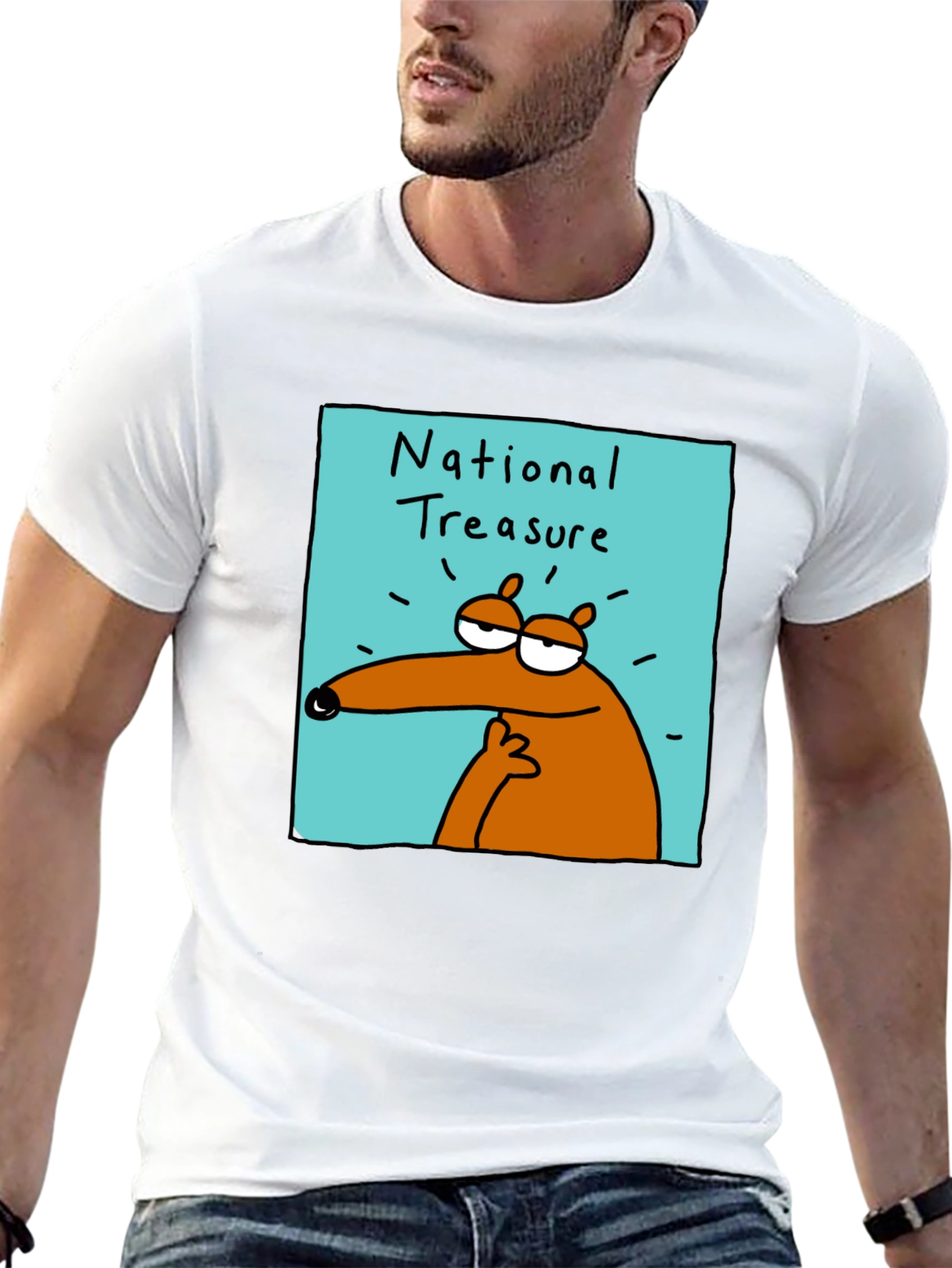 National Treasure Cartoon T-Shirt - Black