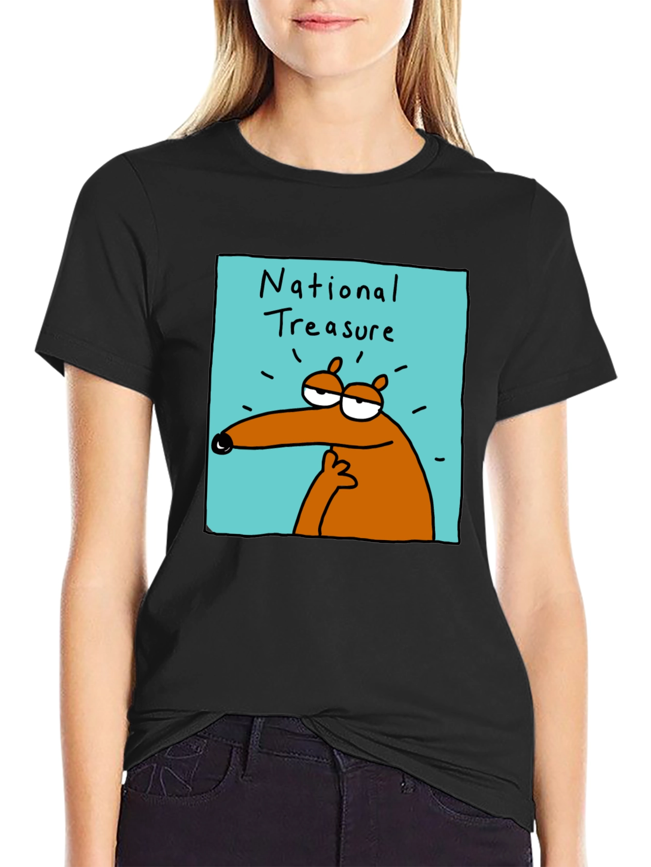 National Treasure Cartoon T-Shirt - Black