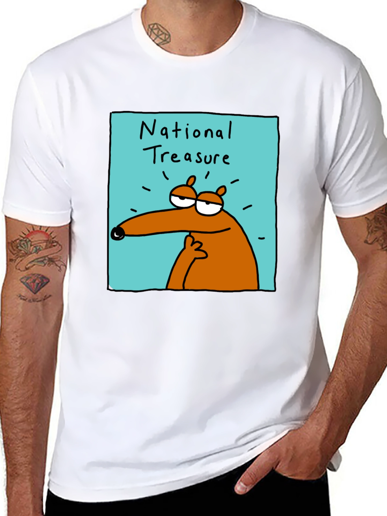 National Treasure Cartoon T-Shirt - Black