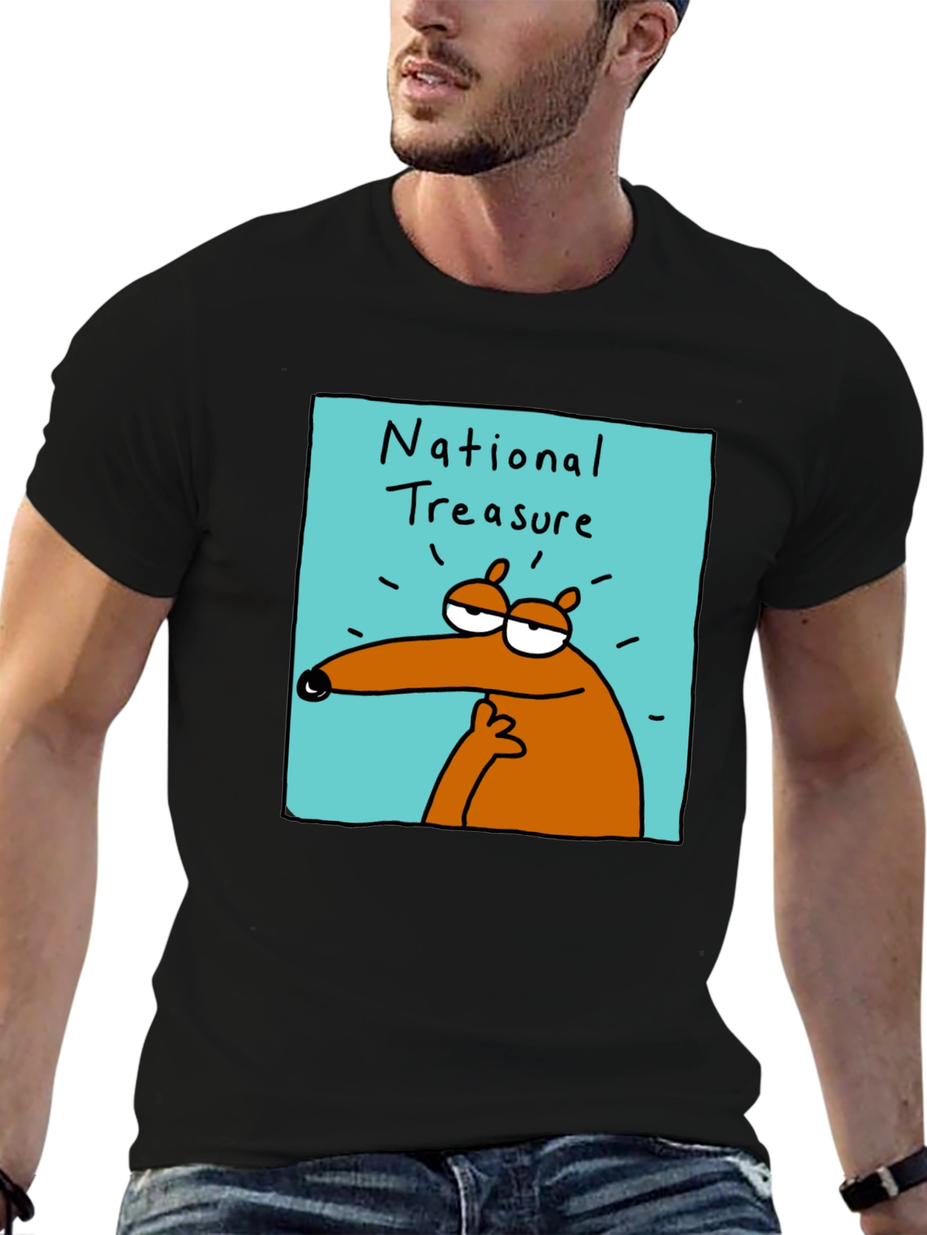 National Treasure Cartoon T-Shirt - Black