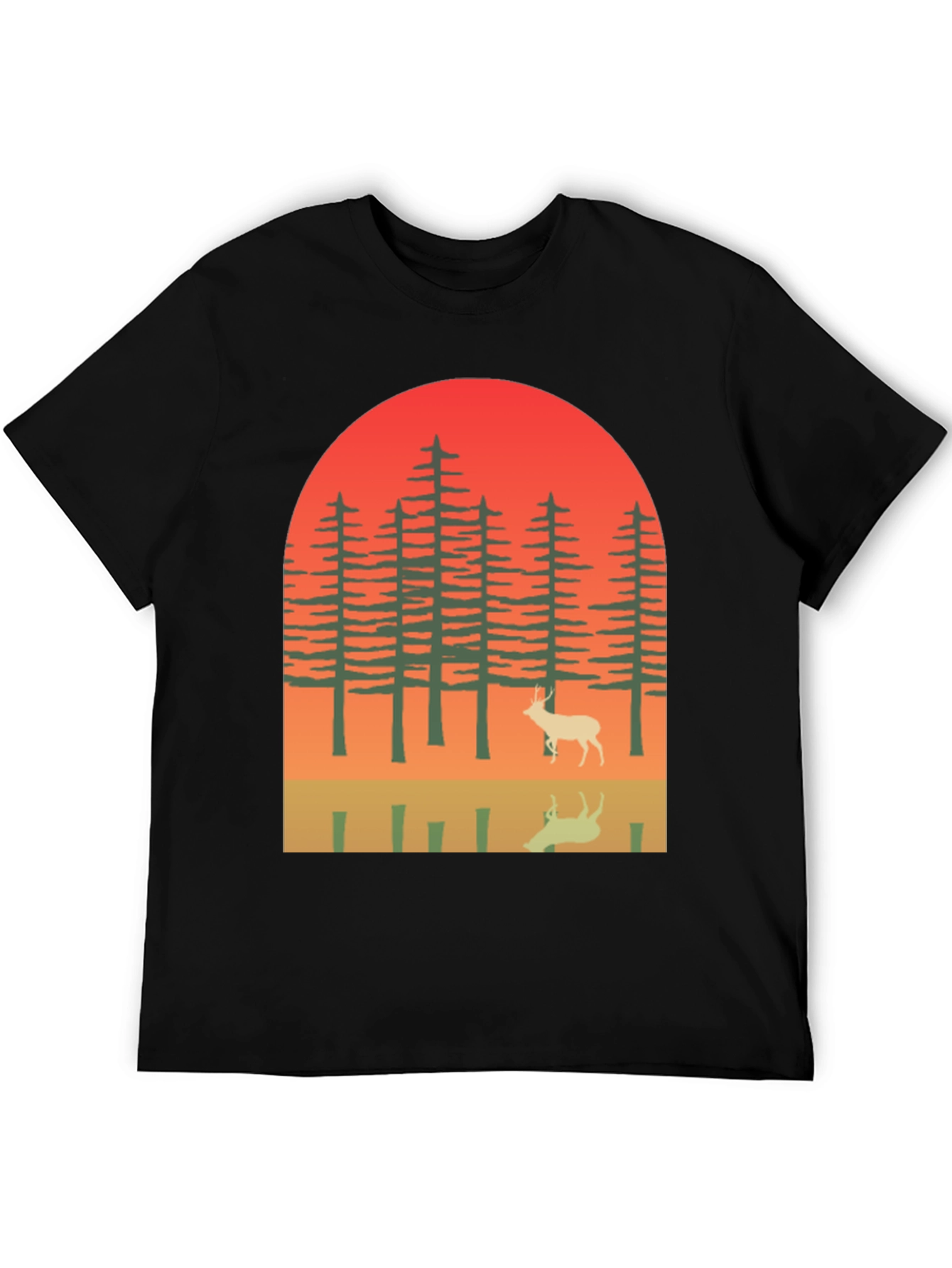 Retro Deer Forest Graphic Tee
