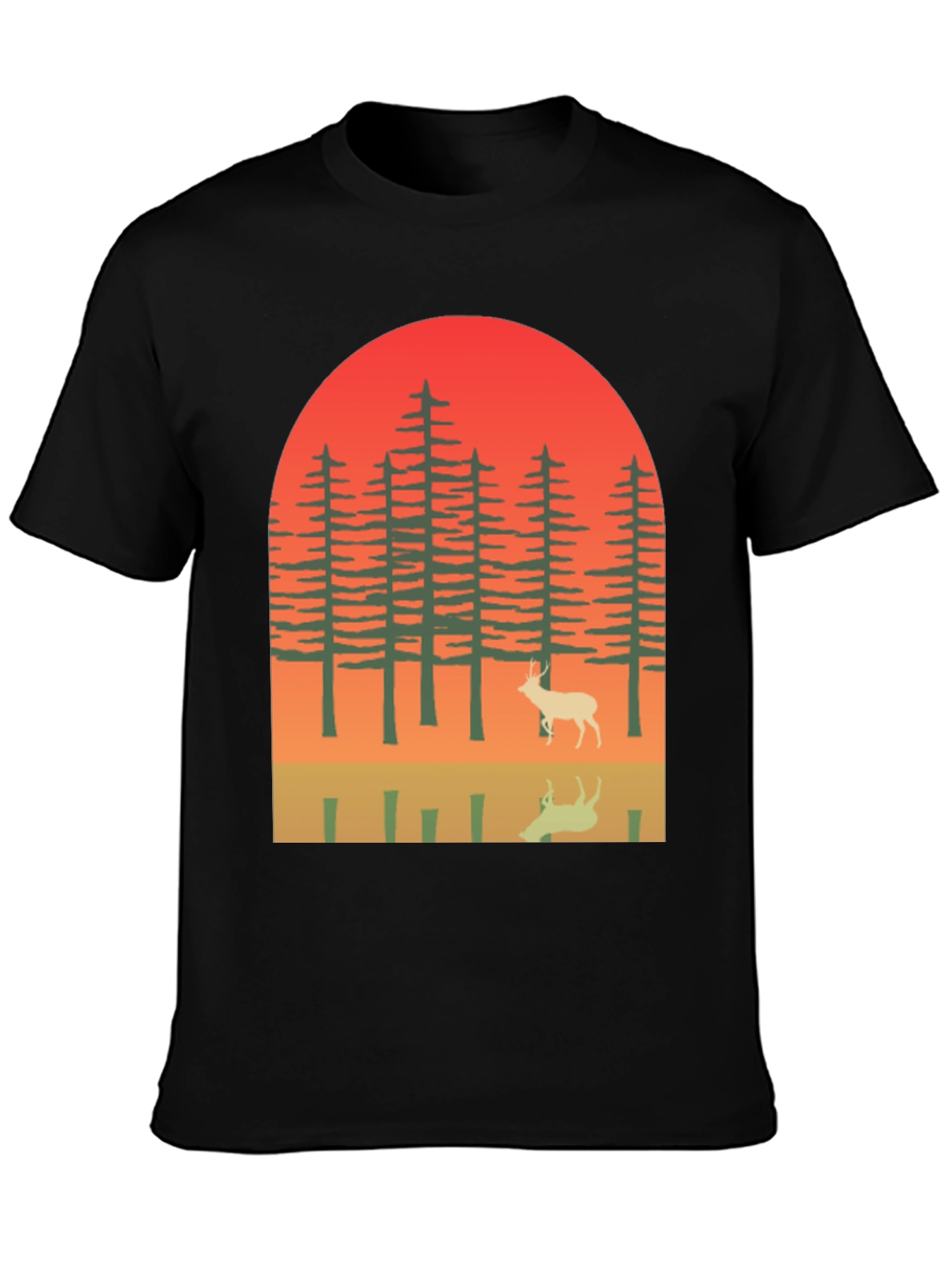 Retro Deer Forest Graphic Tee