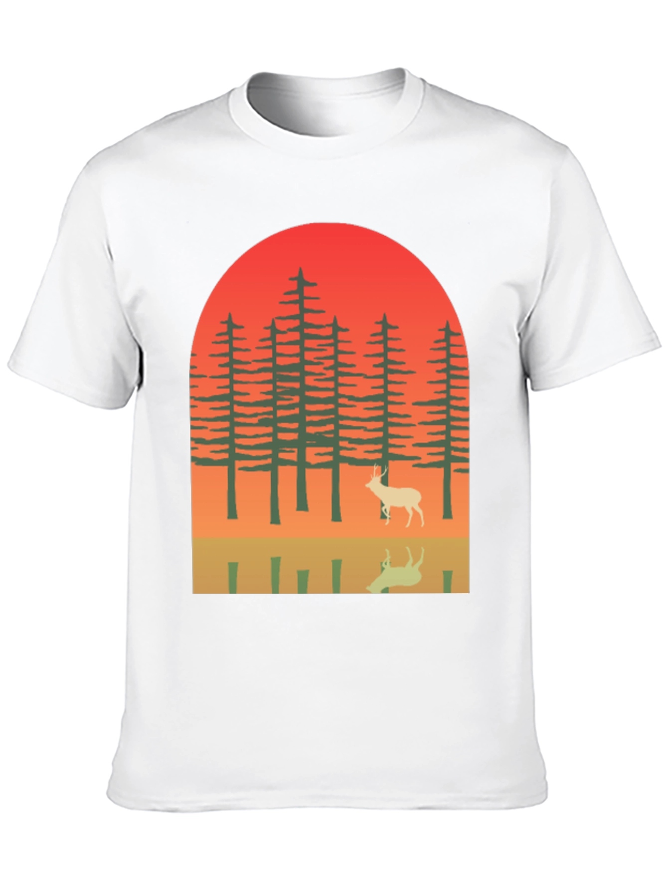 Retro Deer Forest Graphic Tee