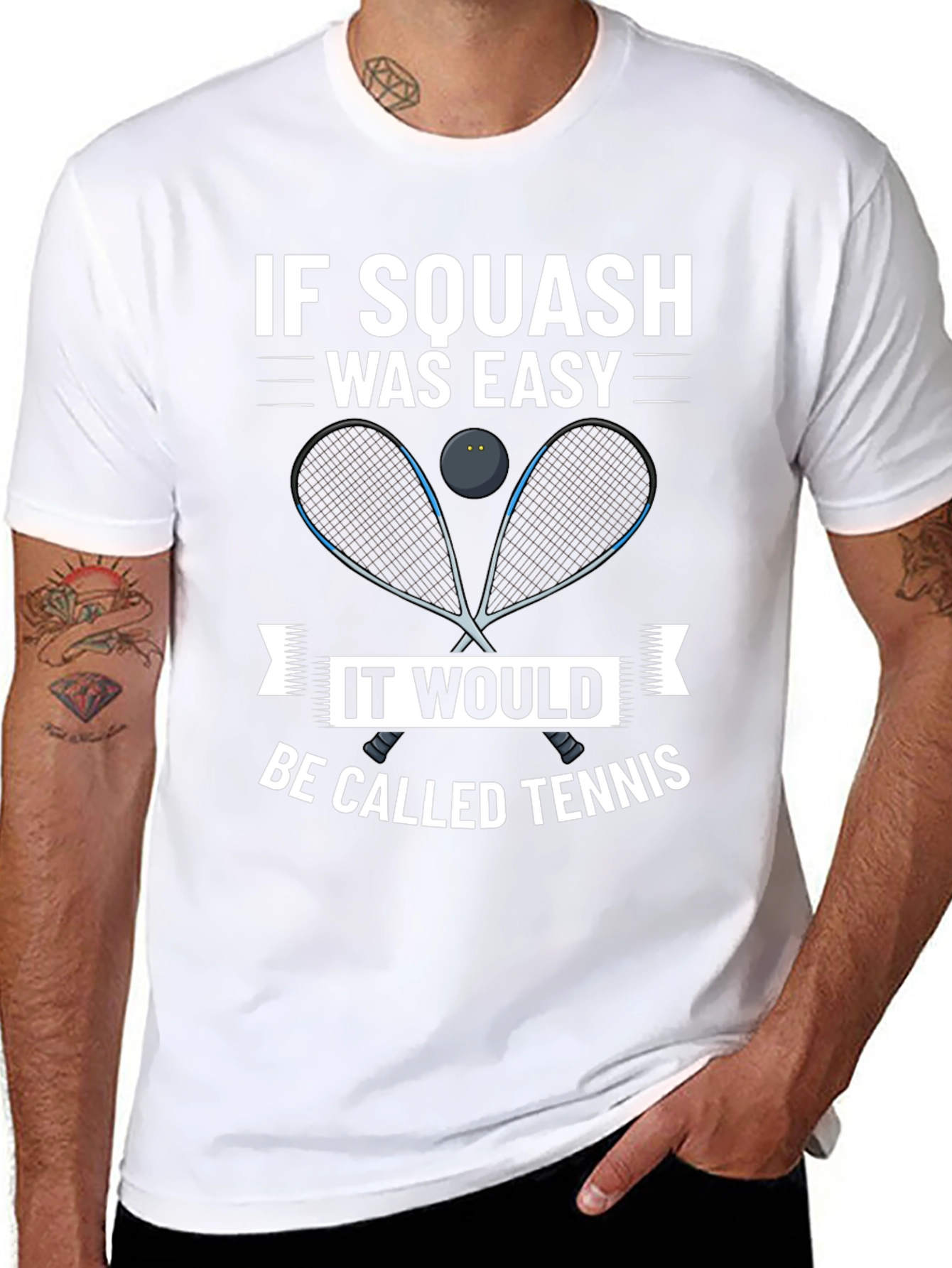 Squash Player Graphic Tee - Funny Tennis Alternative Shirt