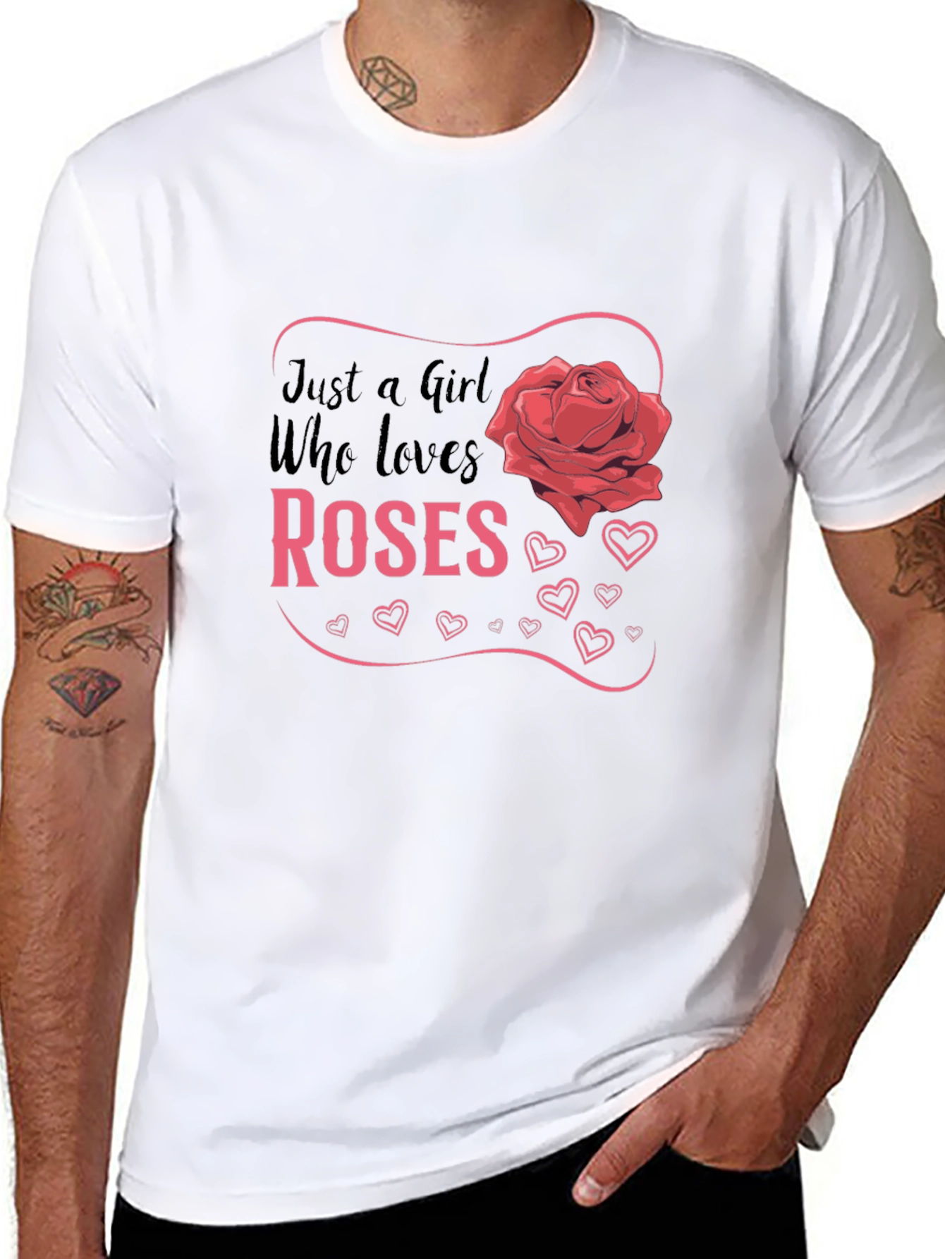 Just A Girl Who Loves Roses Graphic T-Shirt
