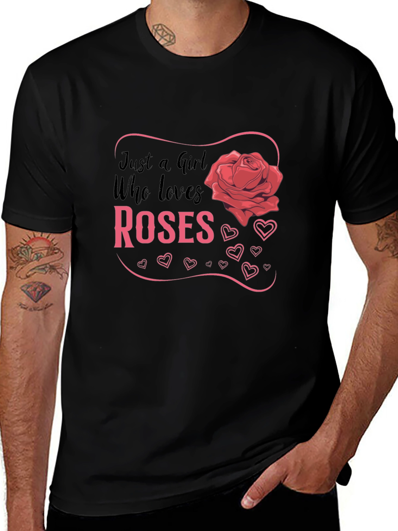 Just A Girl Who Loves Roses Graphic T-Shirt