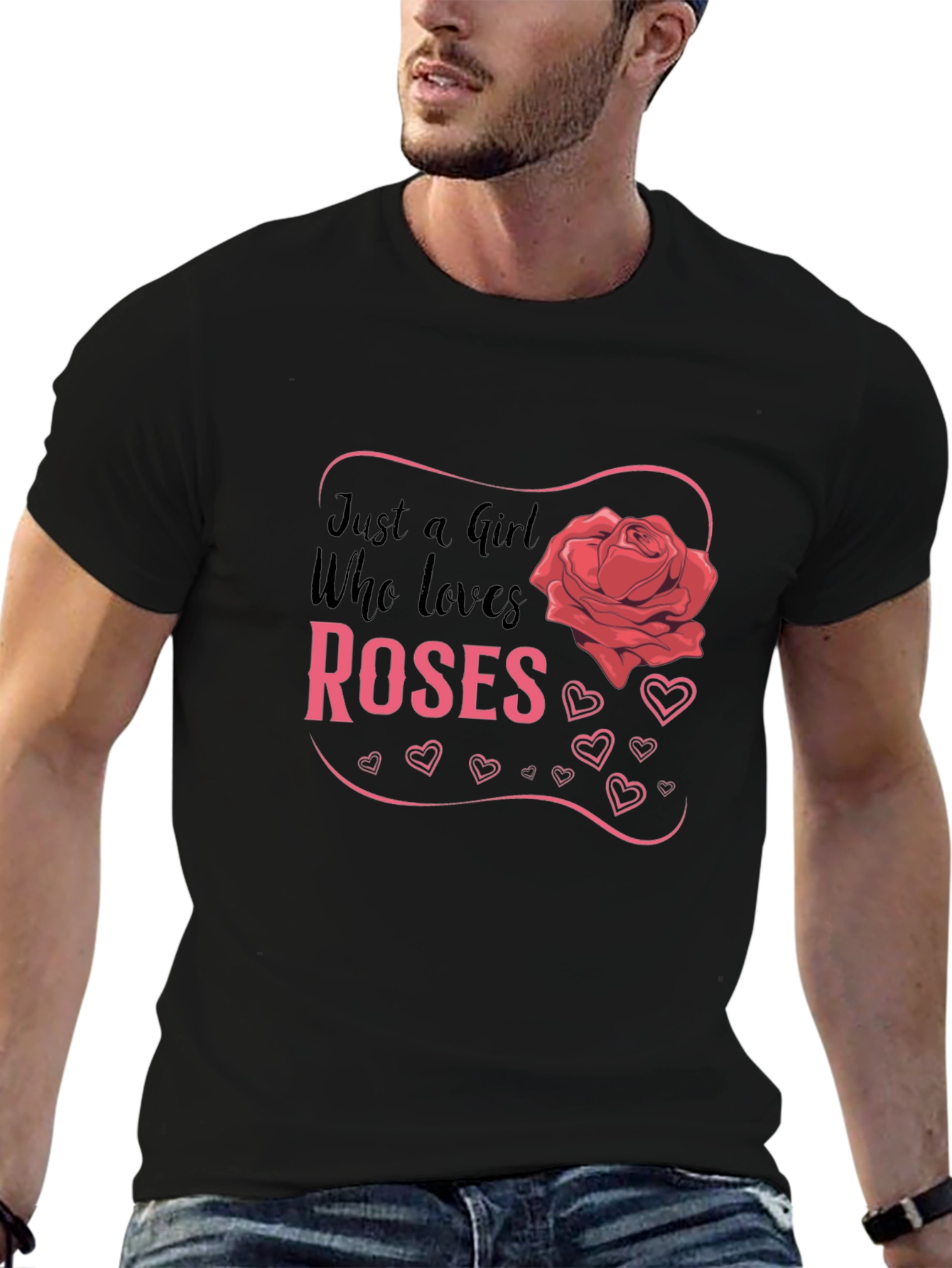 Just A Girl Who Loves Roses Graphic T-Shirt