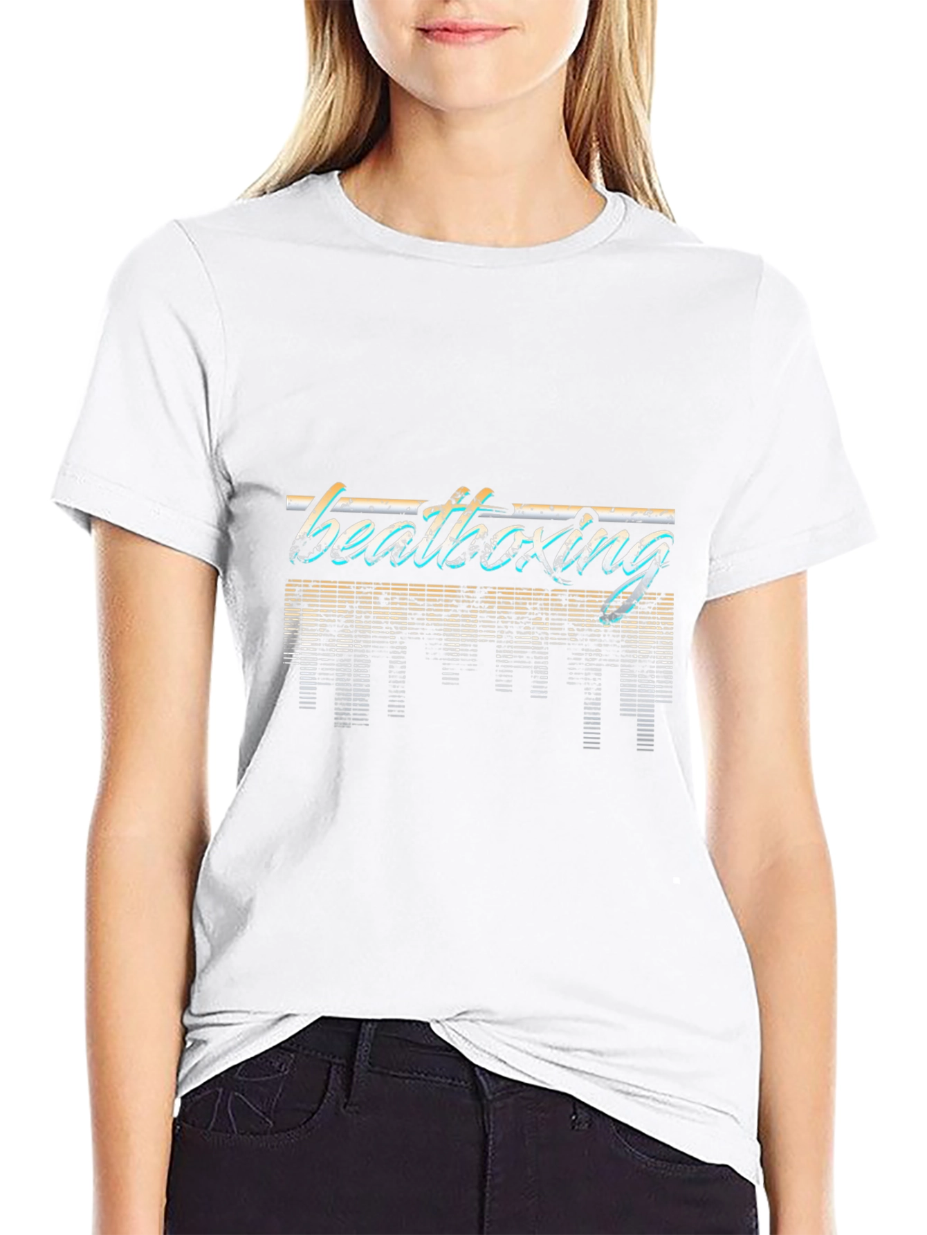 Retro Beatboxing Graphic Tee - Black Casual T-Shirt