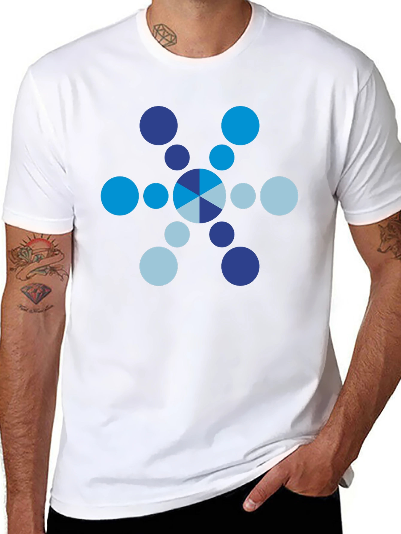 Modern Graphic Tee: Blue Circle Design