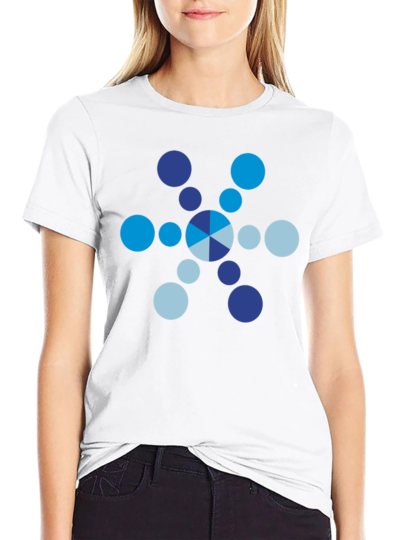Modern Graphic Tee: Blue Circle Design