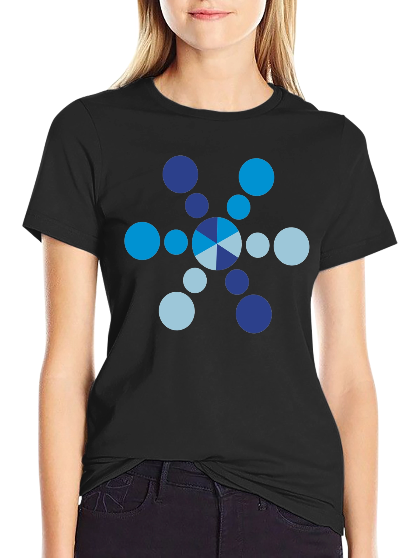 Modern Graphic Tee: Blue Circle Design