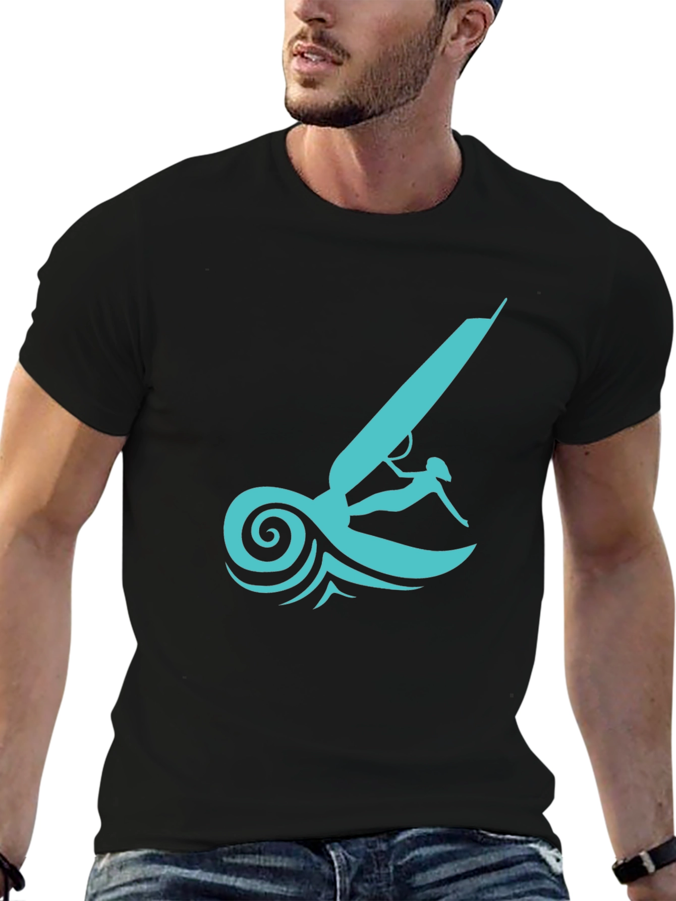 Windsurfer Graphic Tee - Black