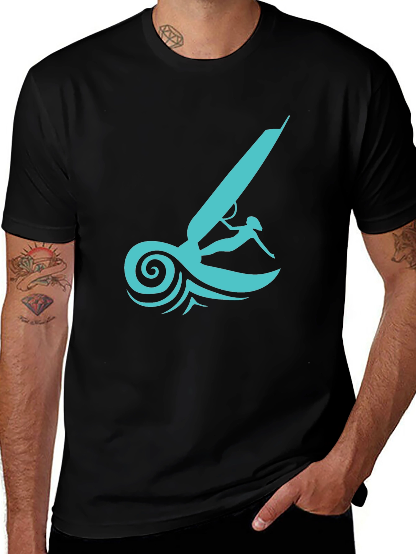 Windsurfer Graphic Tee - Black