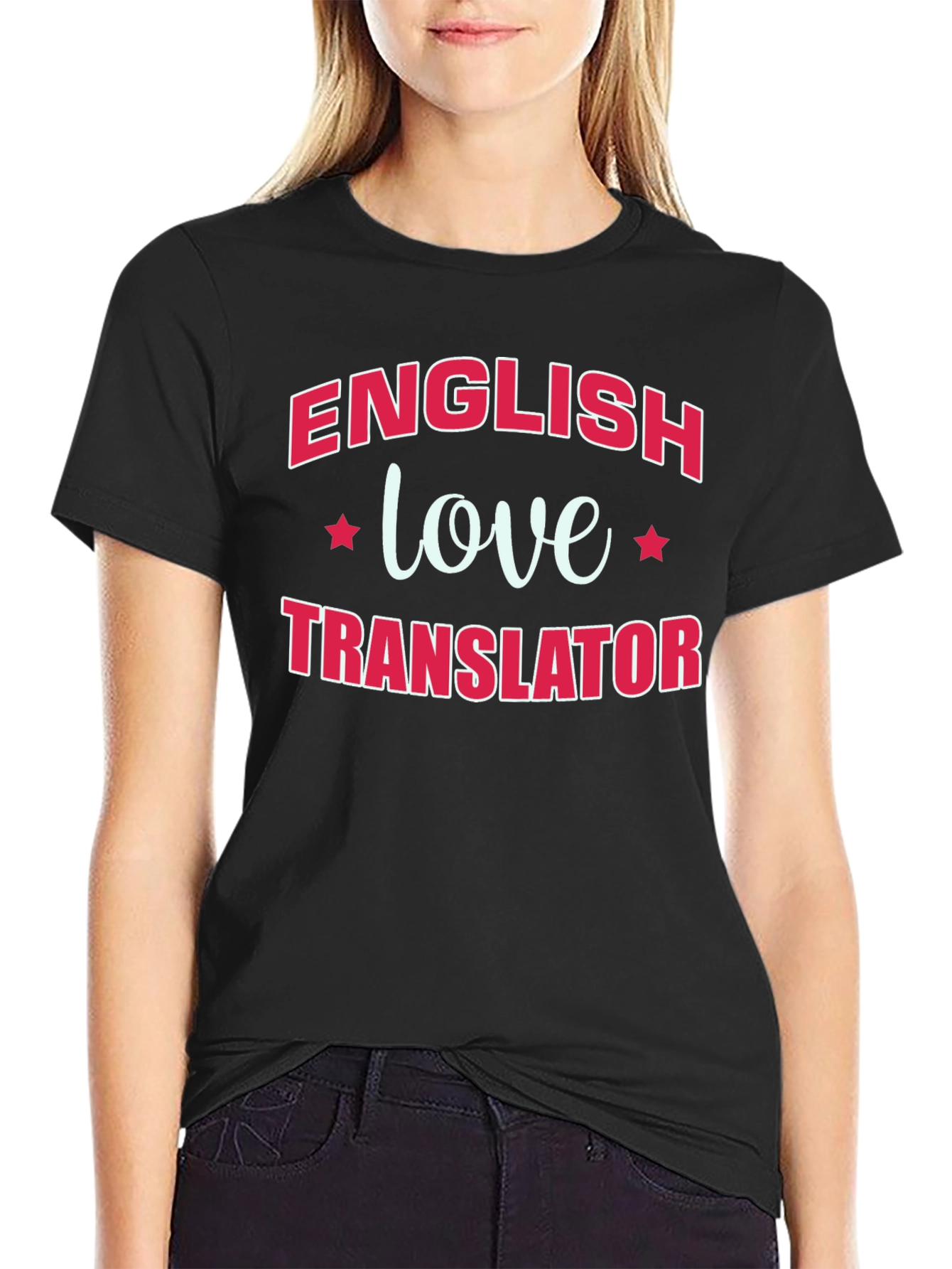 English Love Translator Black T-Shirt